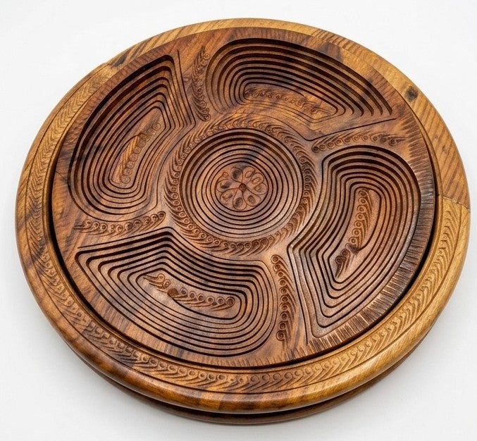 Handcrafted Wooden Collapsible Fruit Basket & Trivet