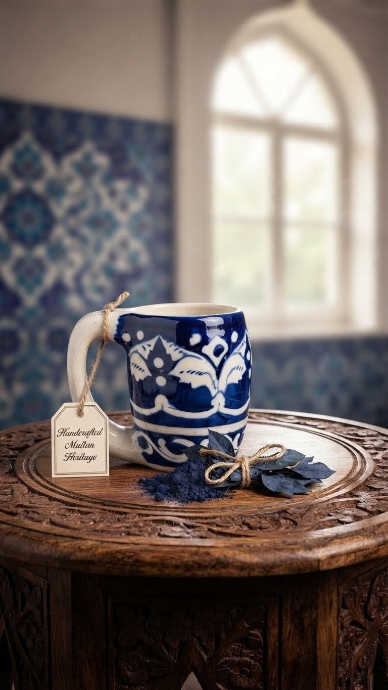 Handcrafted Multani Blue Pottery Ceramic Espresso Cup