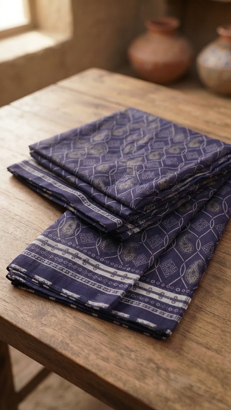 Handcrafted Sindhi Ajrak Block-Print Scarf / Shawl