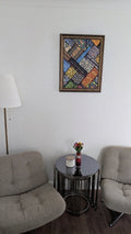 Handcrafted Sindhi Patchwork Wall Hanging 17" x 27" Vibrant Tapestry - Single