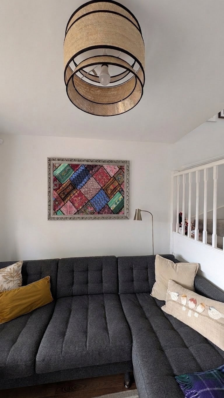 Handmade Sindhi Patchwork Decor | Traditional Multi-Color Work Tapestry 35" x 22"