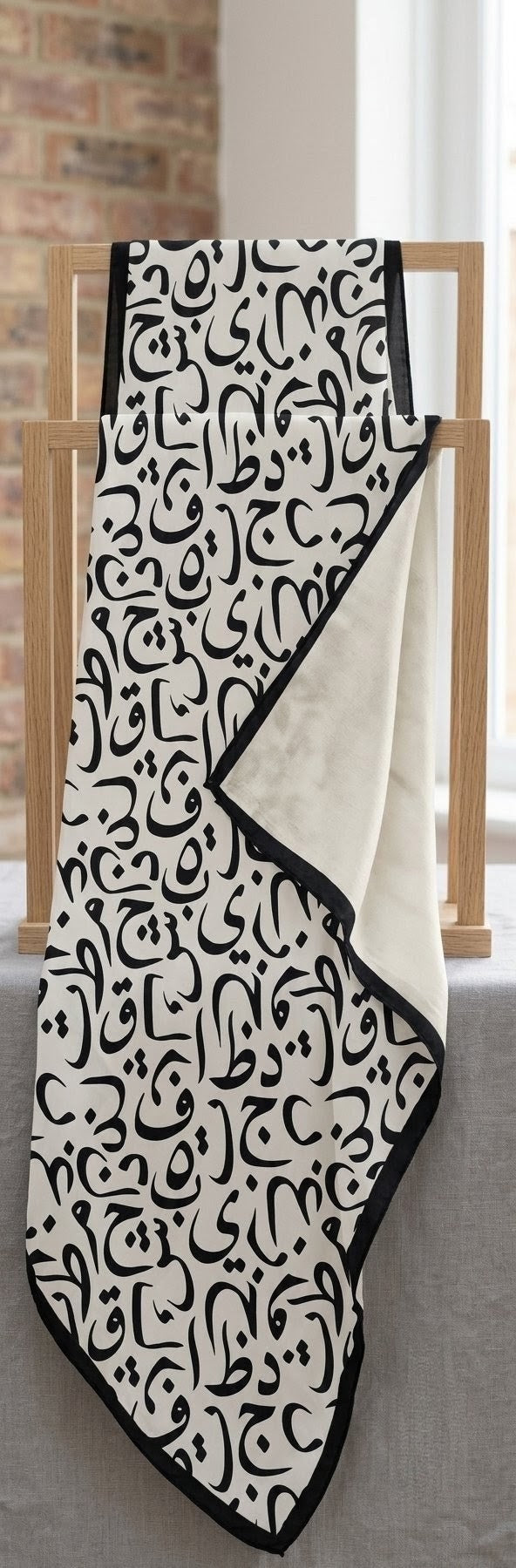 The Calligrapher's Stole – Shot Silk Traditional Screen-Printed Scarf (24" x 72")