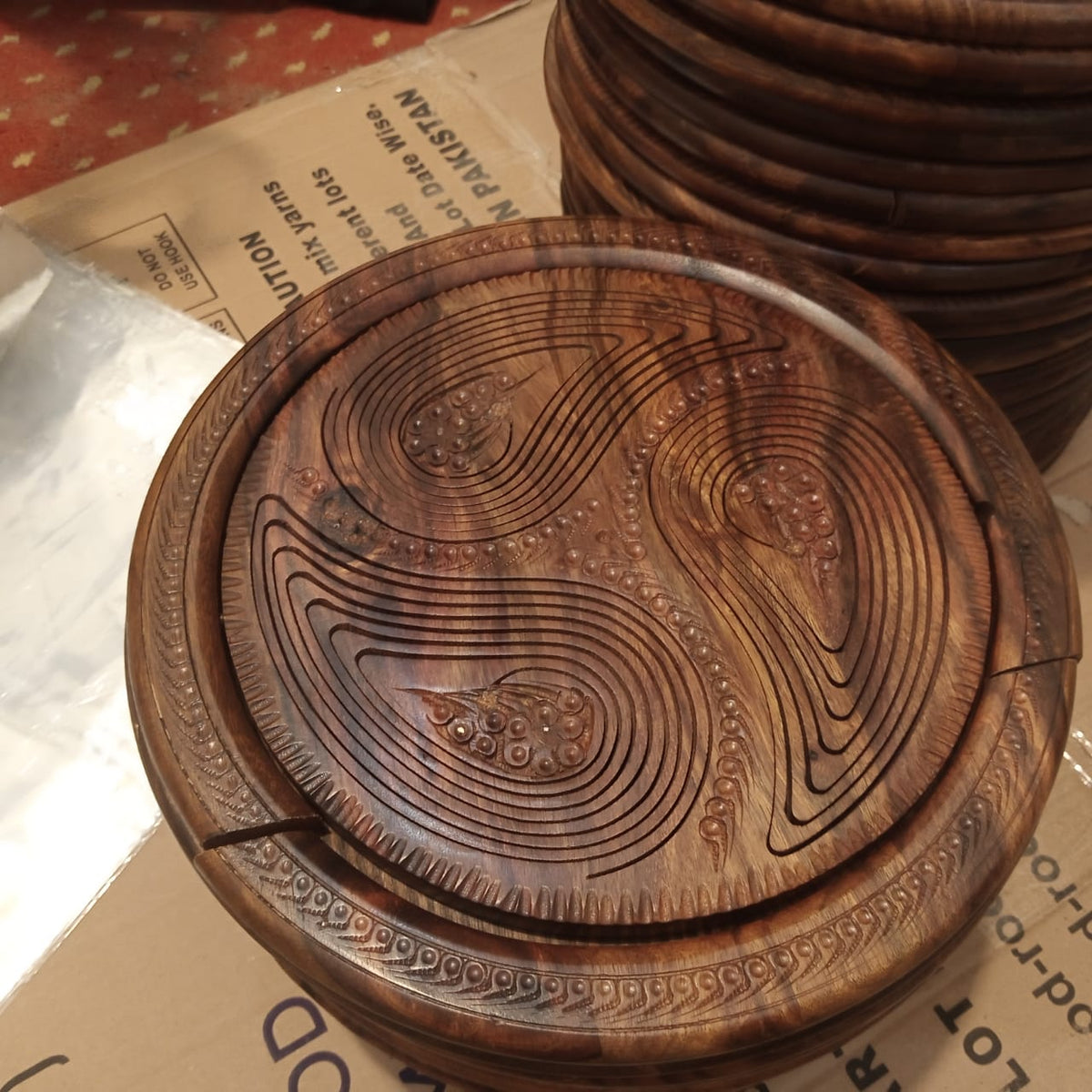 Handcrafted Wooden Collapsible Fruit Basket & Trivet