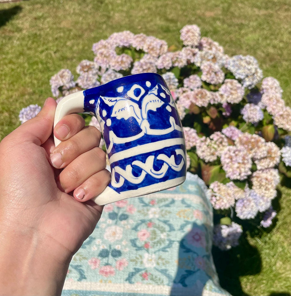 Handcrafted Multani Blue Pottery Ceramic Espresso Cup