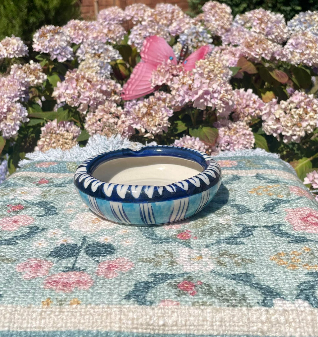 Handcrafted Multani Blue Pottery Ceramic Ashtray