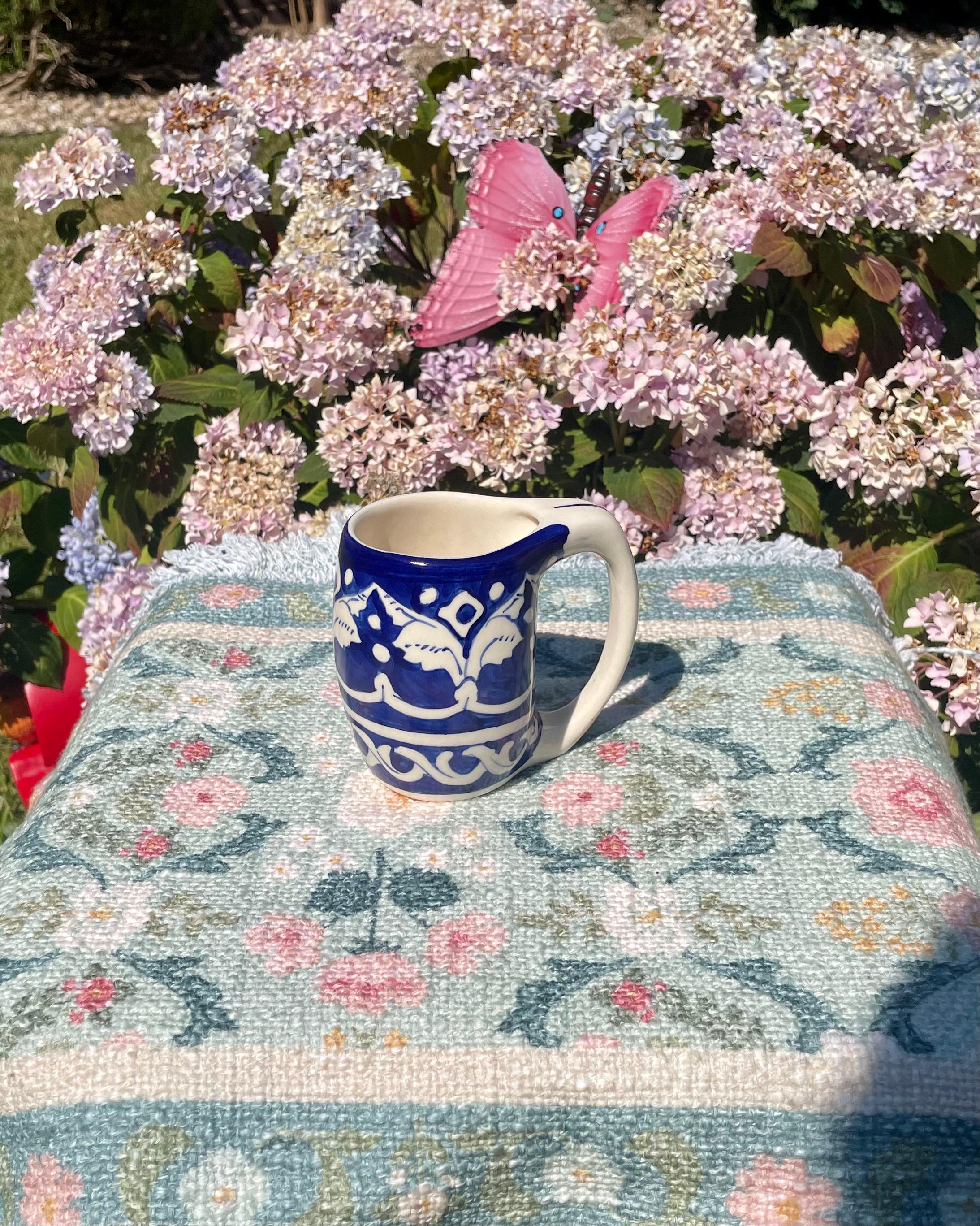 Handcrafted Multani Blue Pottery Ceramic Espresso Cup