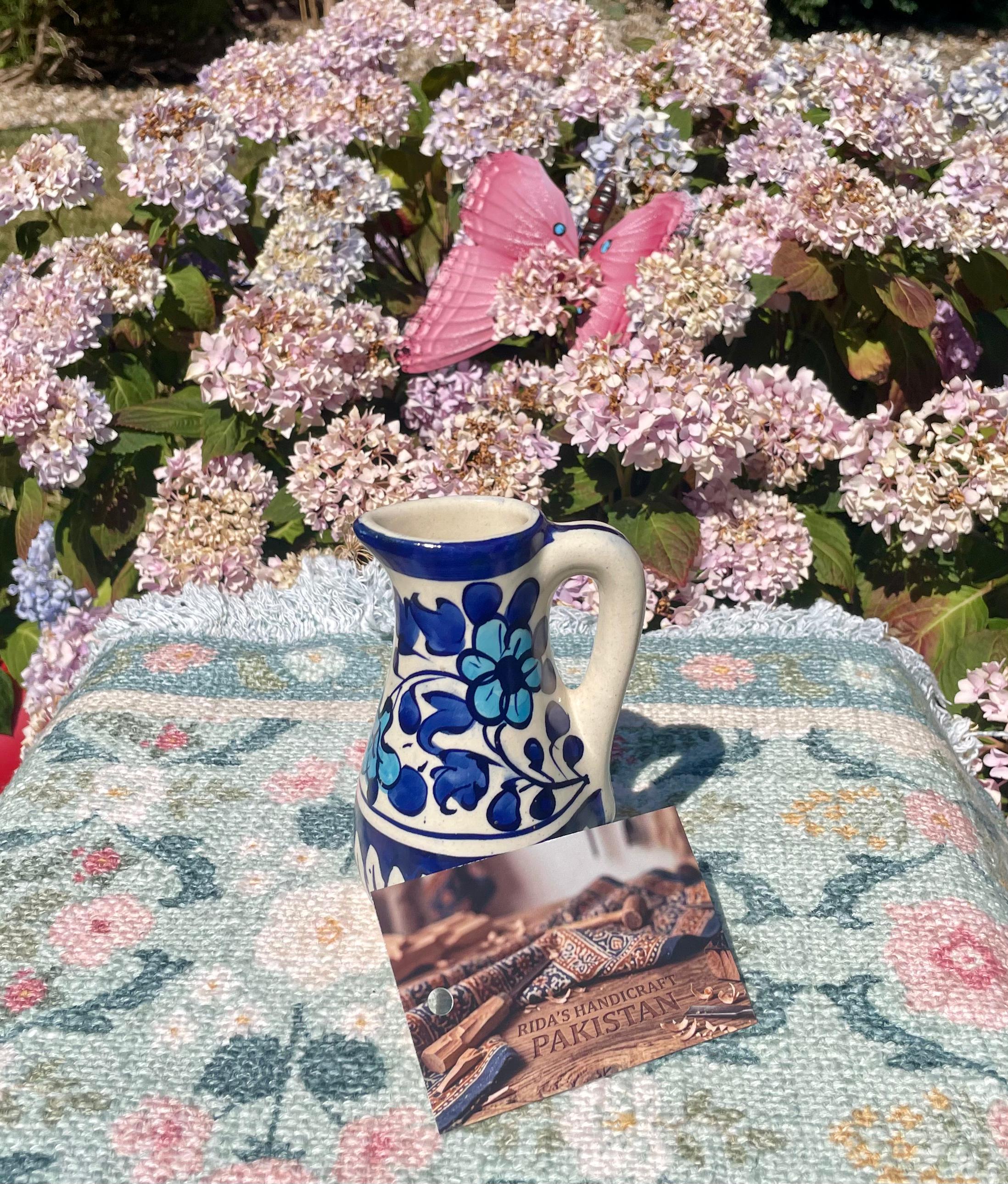 Handcrafted Multani Blue Pottery Ceramic Milk Creamer