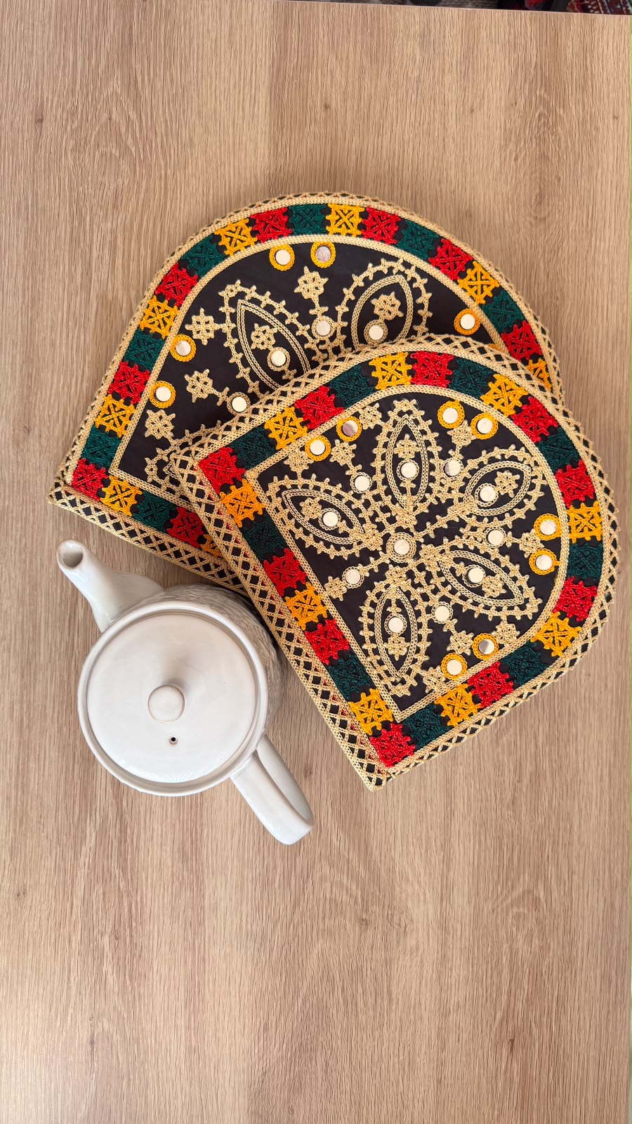 Handmade Sindhi Embroidered Tea Cosy | Traditional Teapot Cover (M)
