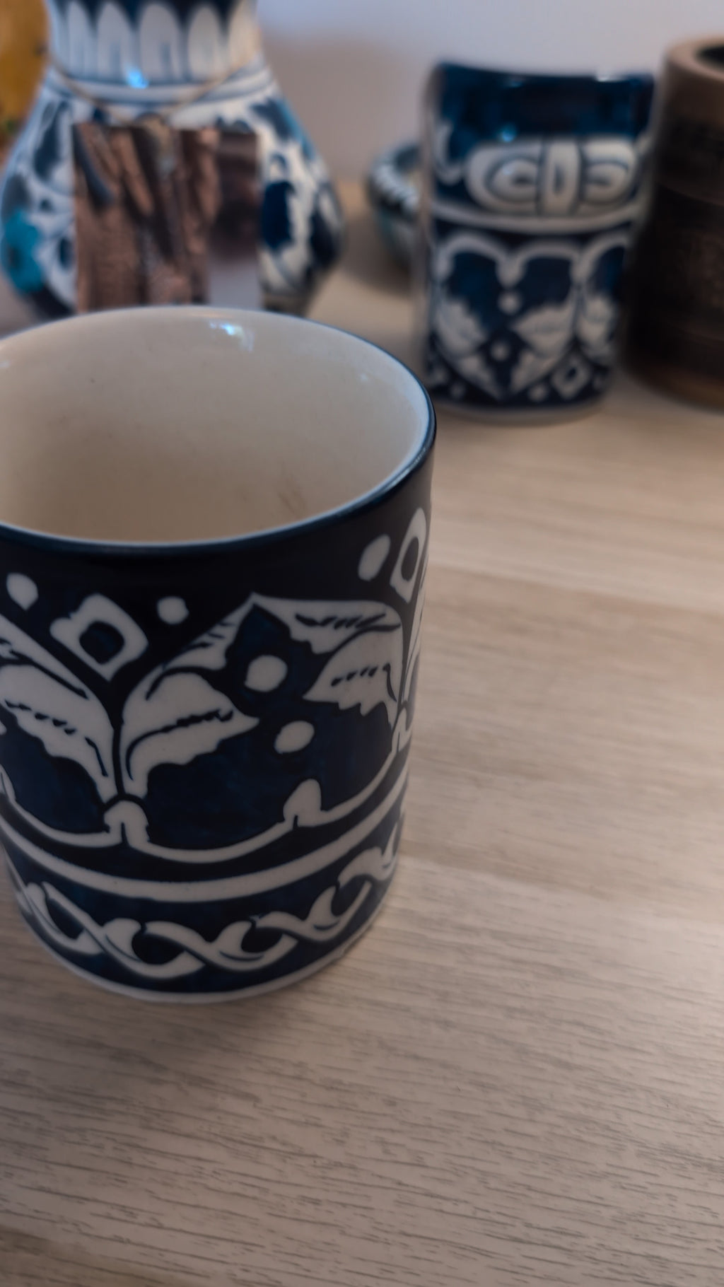 Handcrafted Multani Blue Pottery Ceramic Coffee Mug