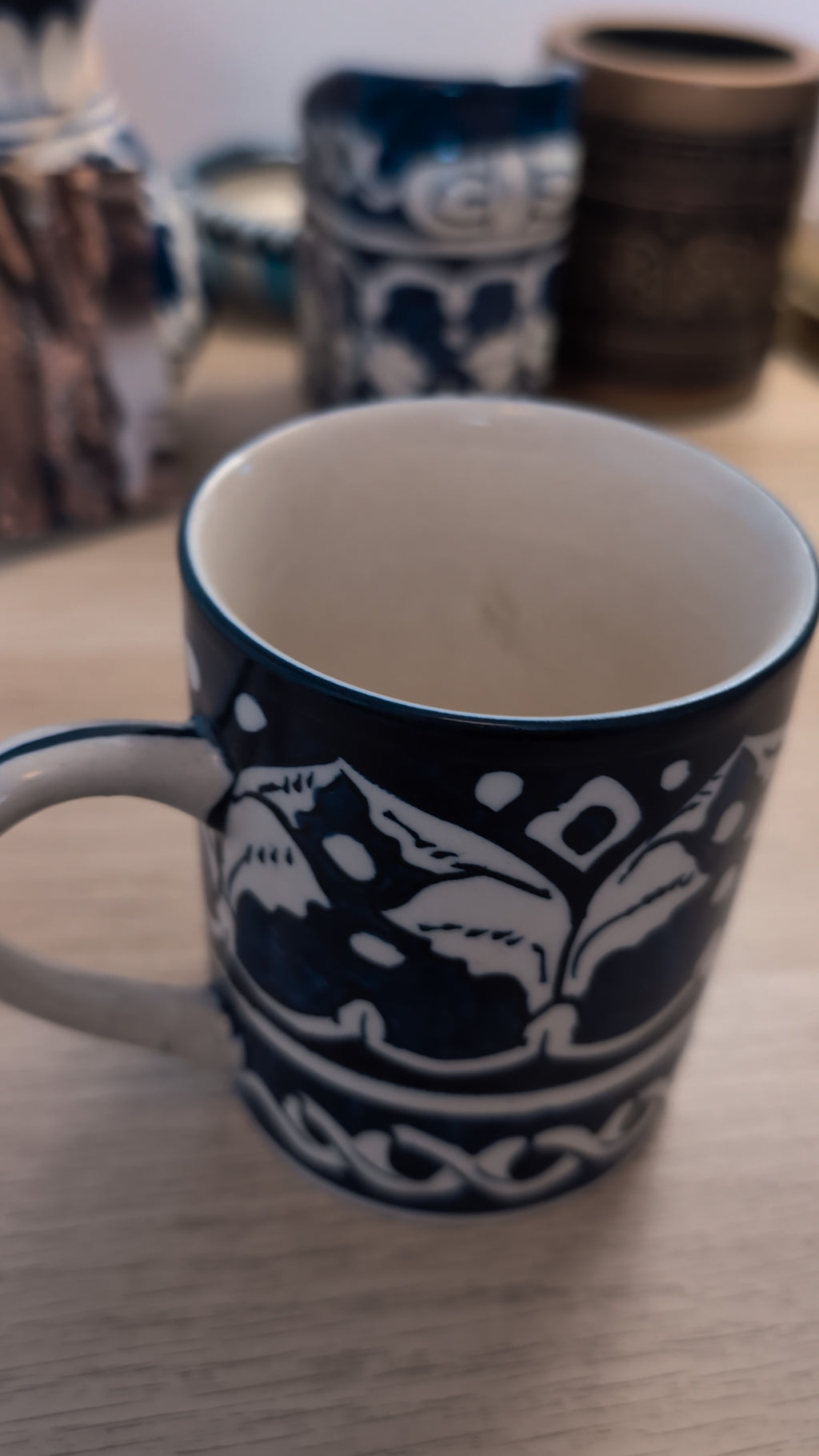 Handcrafted Multani Blue Pottery Ceramic Coffee Mug