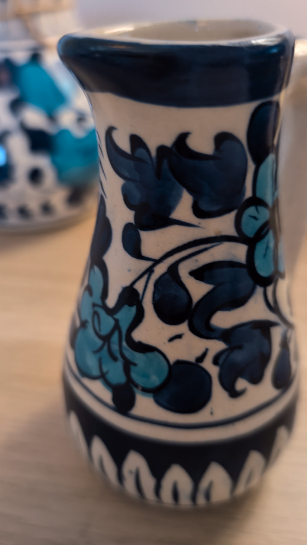 Handcrafted Multani Blue Pottery Ceramic Milk Creamer