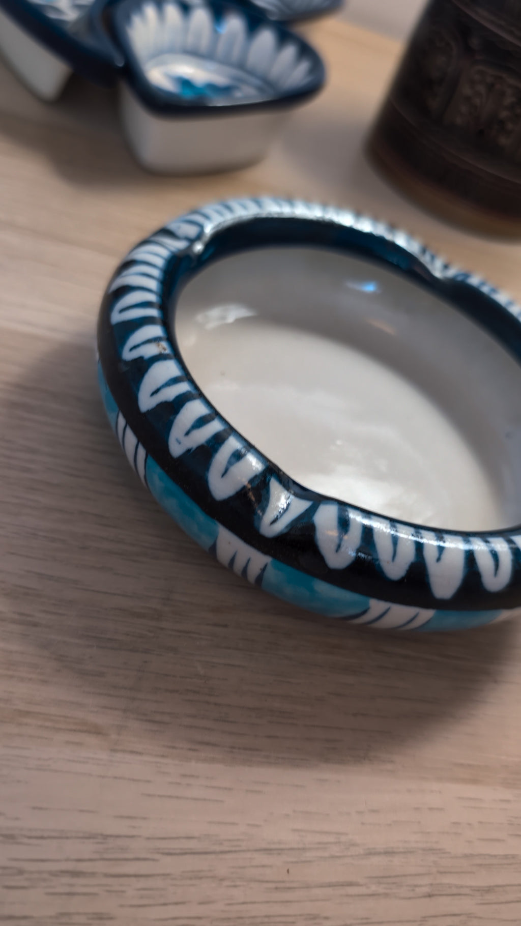 Handcrafted Multani Blue Pottery Ceramic Ashtray