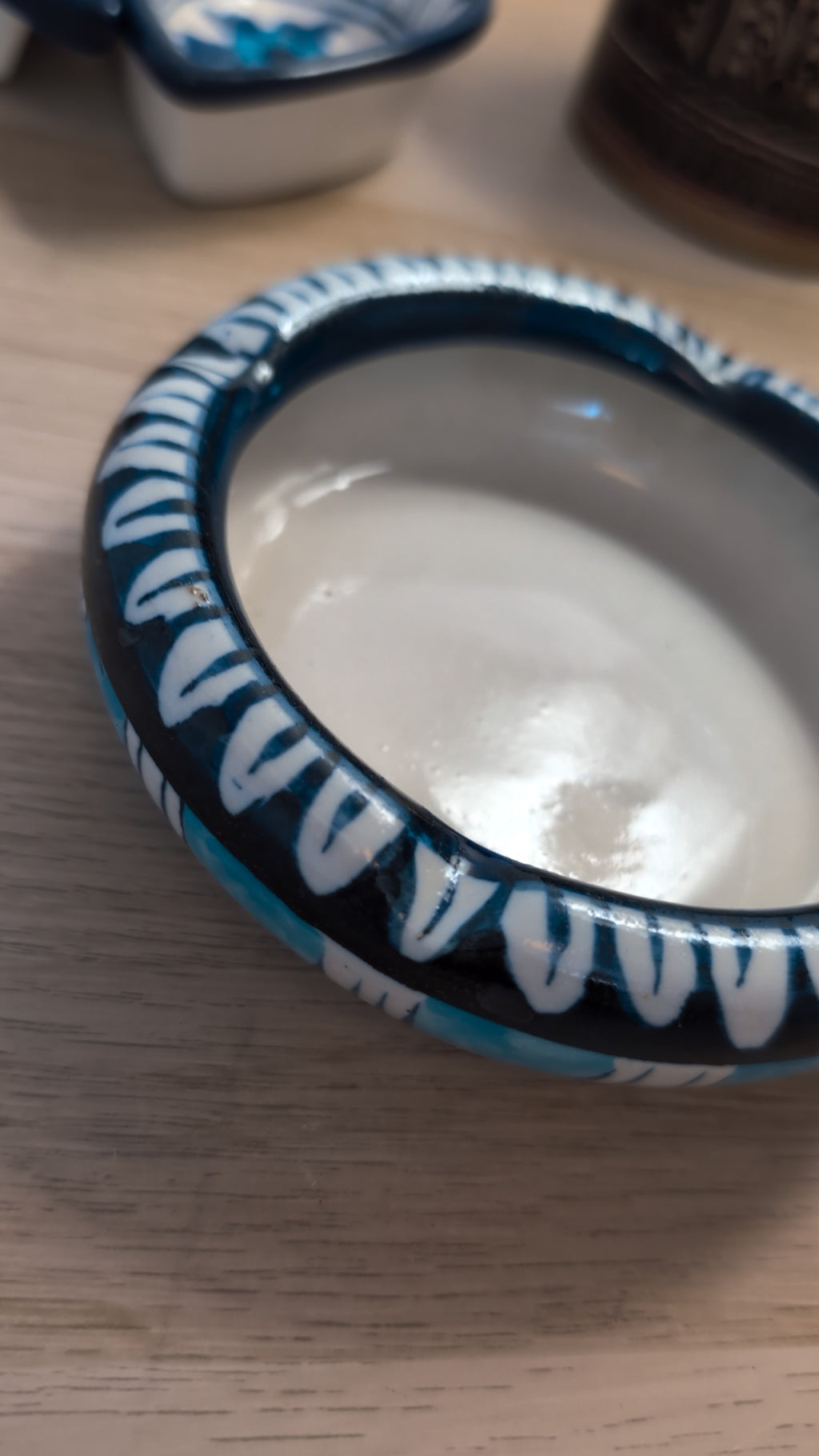 Handcrafted Multani Blue Pottery Ceramic Ashtray