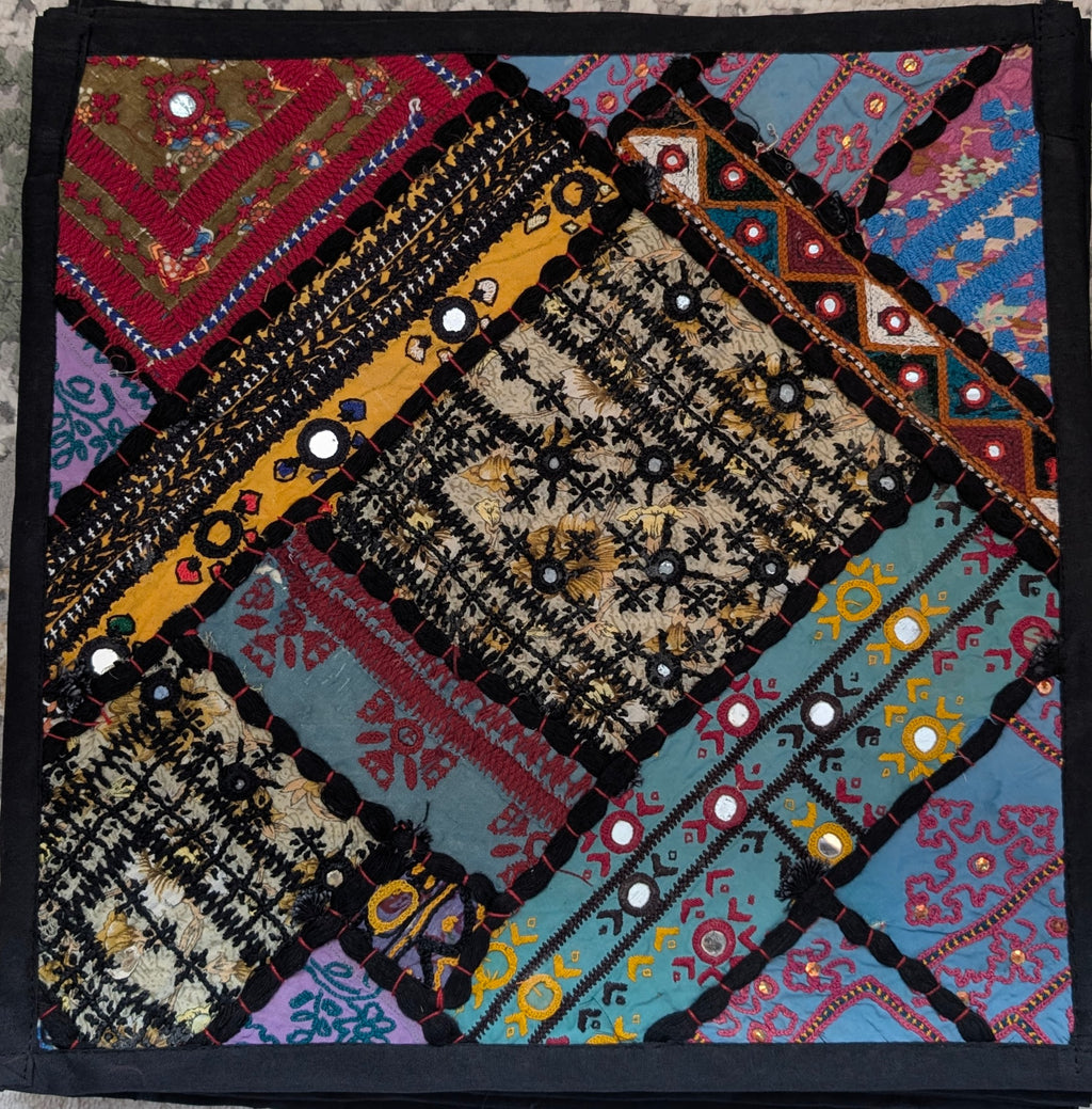 Handmade Ajrak Patchwork Cushion Cover (4 Cover Only)