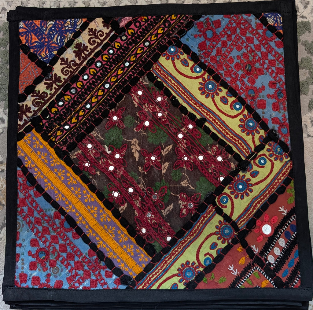 Handmade Ajrak Patchwork Cushion Cover (4 Cover Only)