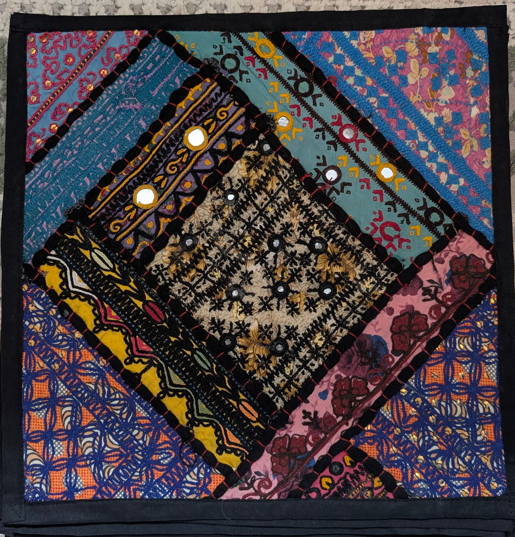 Handmade Ajrak Patchwork Cushion Cover (4 Cover Only)