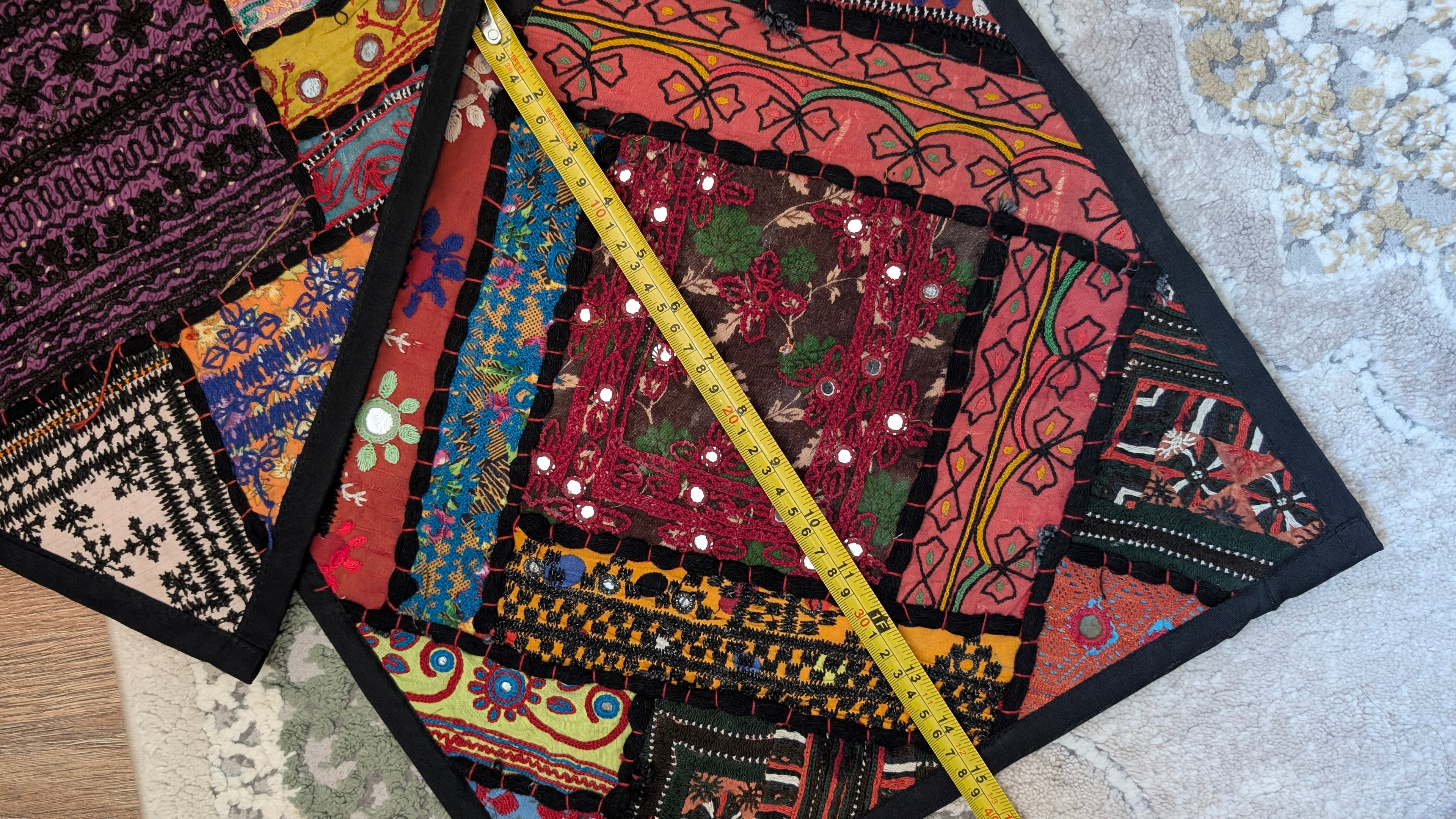 Handmade Ajrak Patchwork Cushion Cover (4 Cover Only)