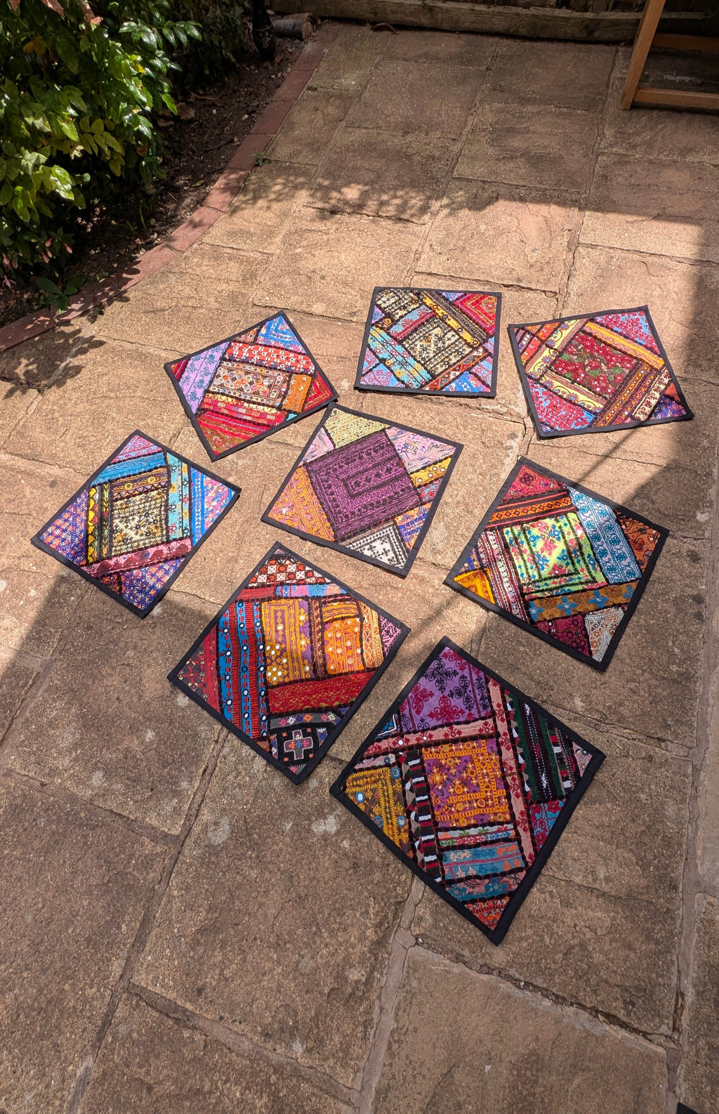 Handmade Ajrak Patchwork Cushion Cover (4 Cover Only)