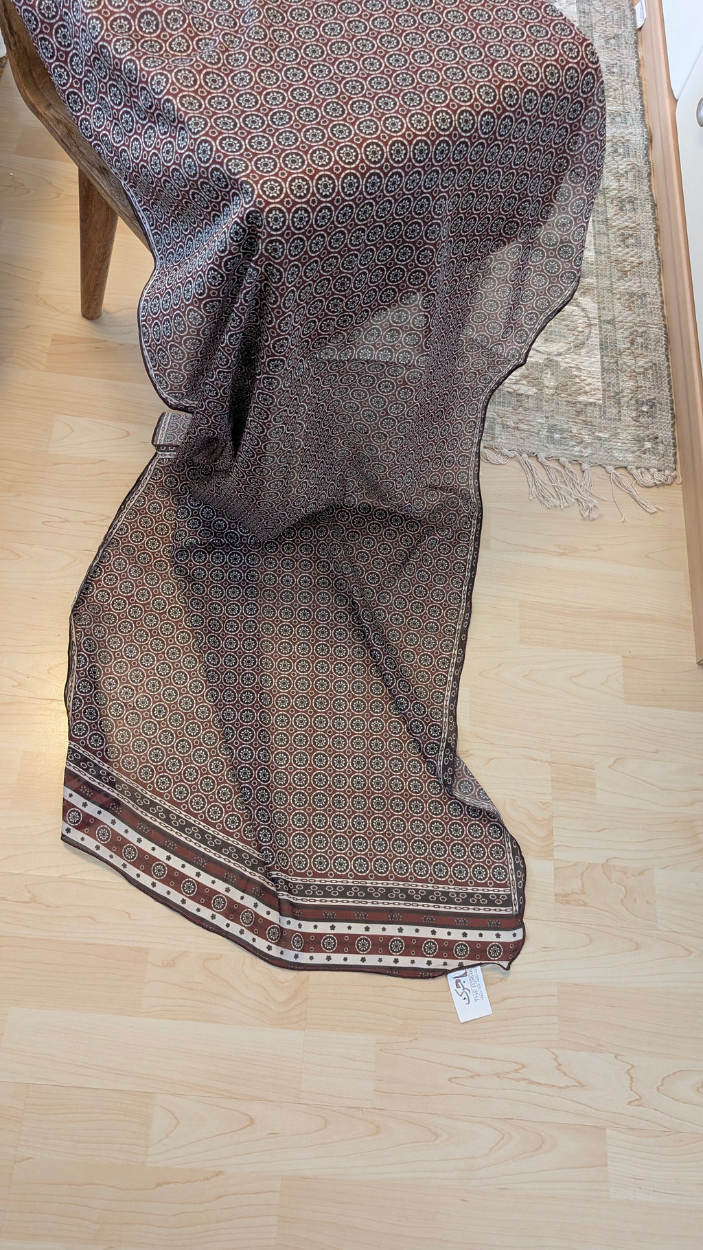 Handcrafted Sindhi Ajrak Block-Print Scarf / Shawl Red