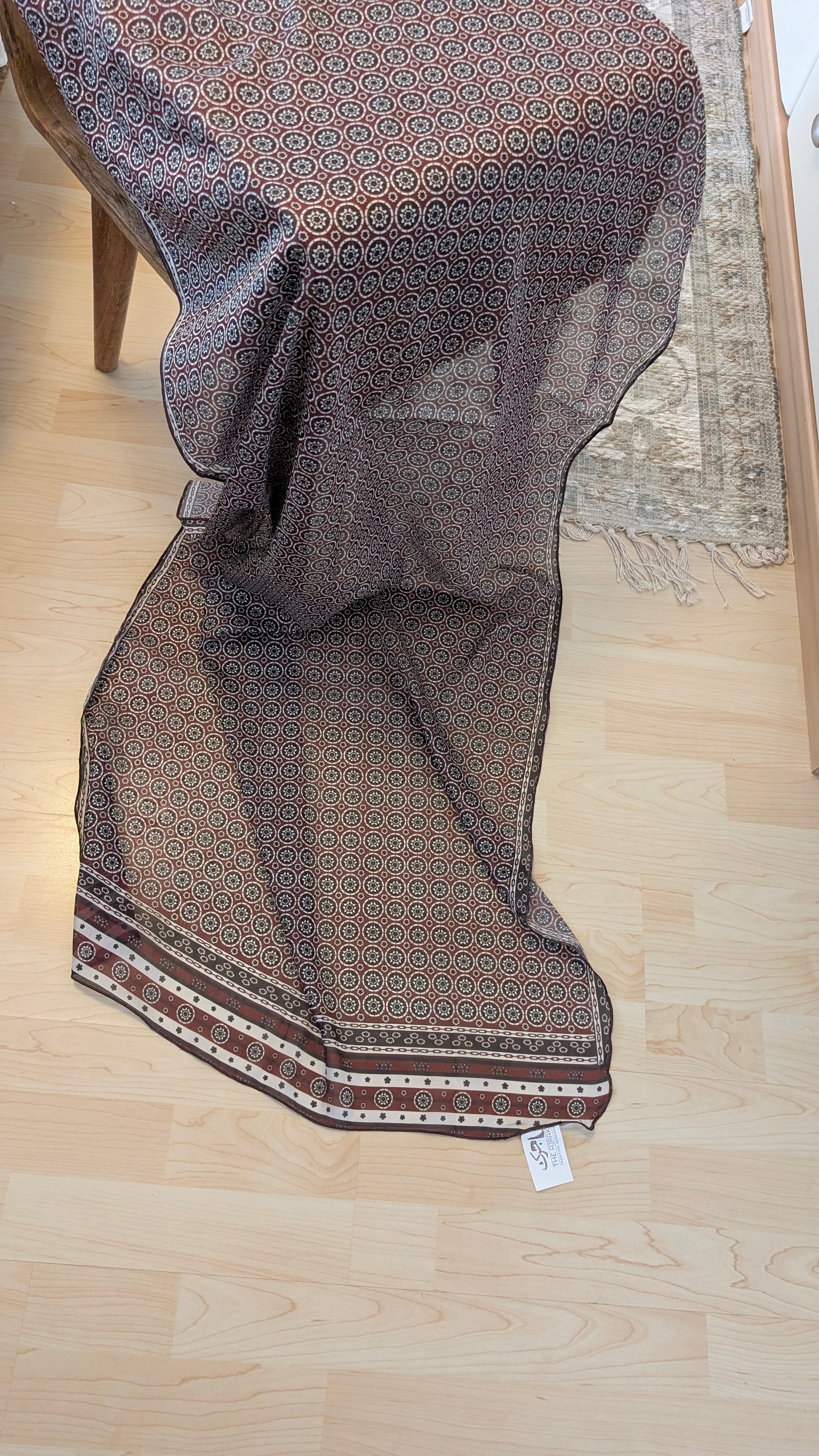 Handcrafted Sindhi Ajrak Block-Print Scarf / Shawl Red