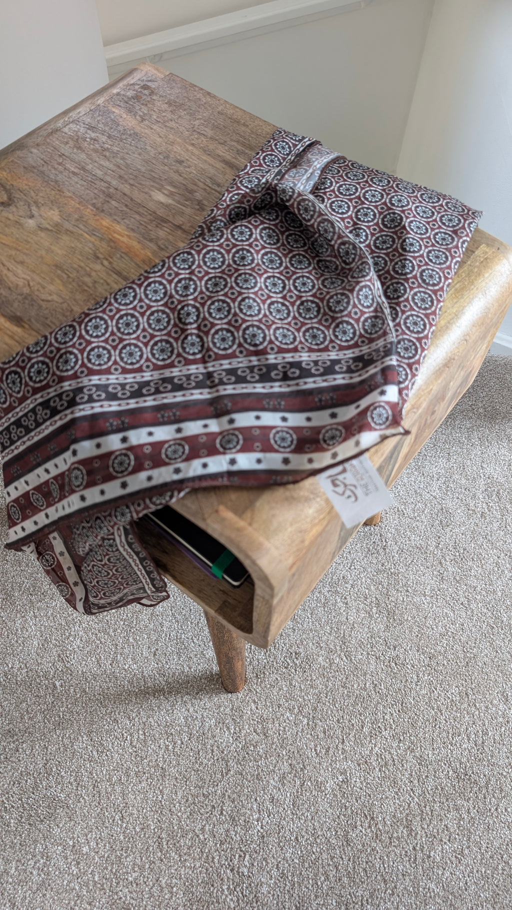 Handcrafted Sindhi Ajrak Block-Print Scarf / Shawl Red