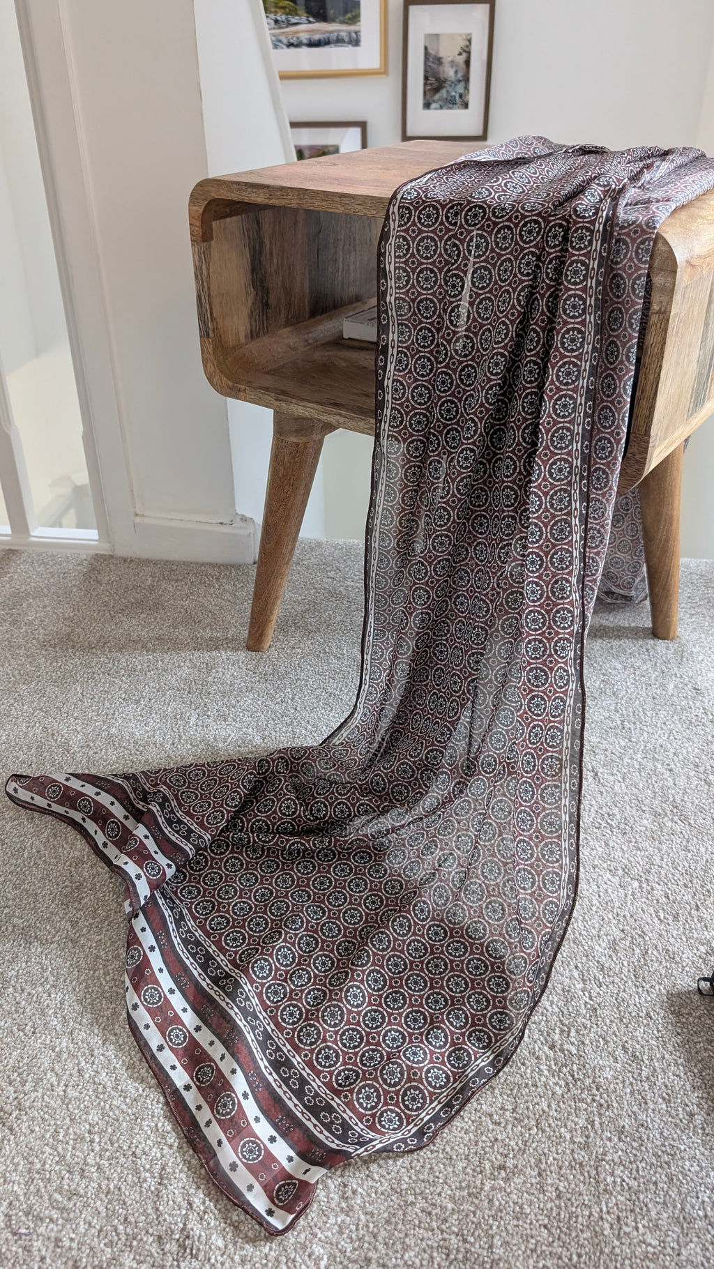 Handcrafted Sindhi Ajrak Block-Print Scarf / Shawl Red