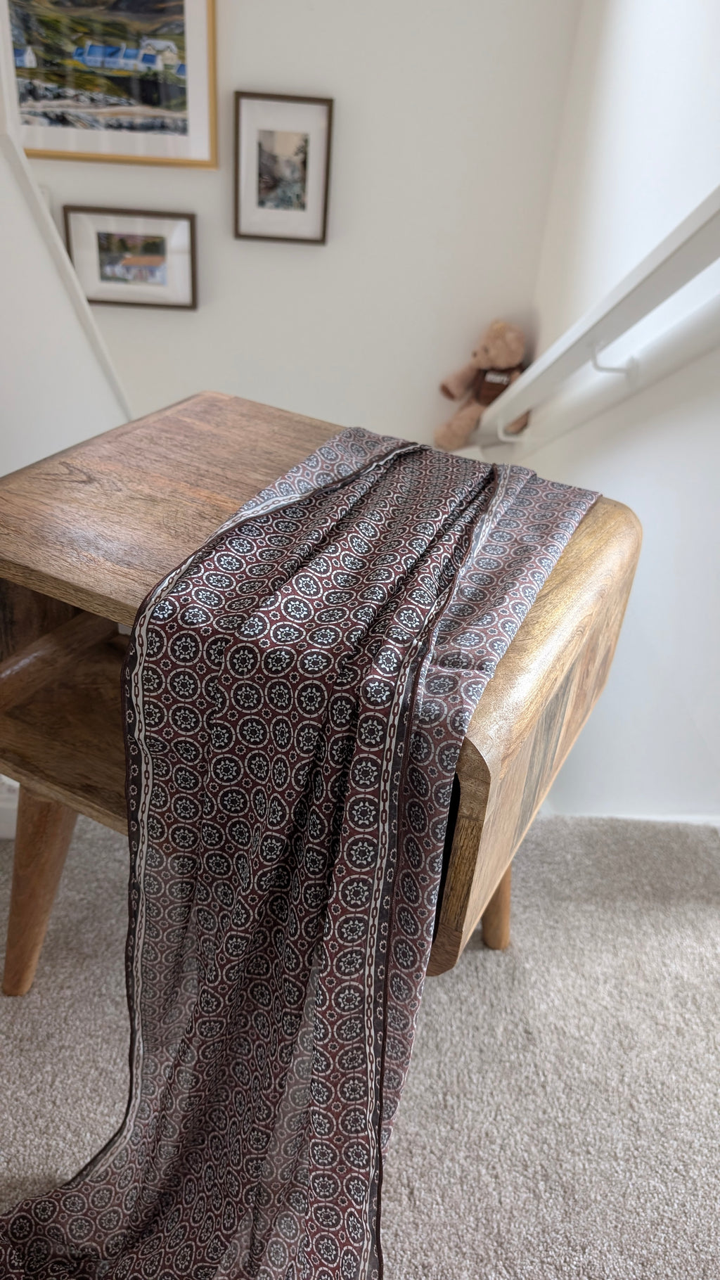Handcrafted Sindhi Ajrak Block-Print Scarf / Shawl Red