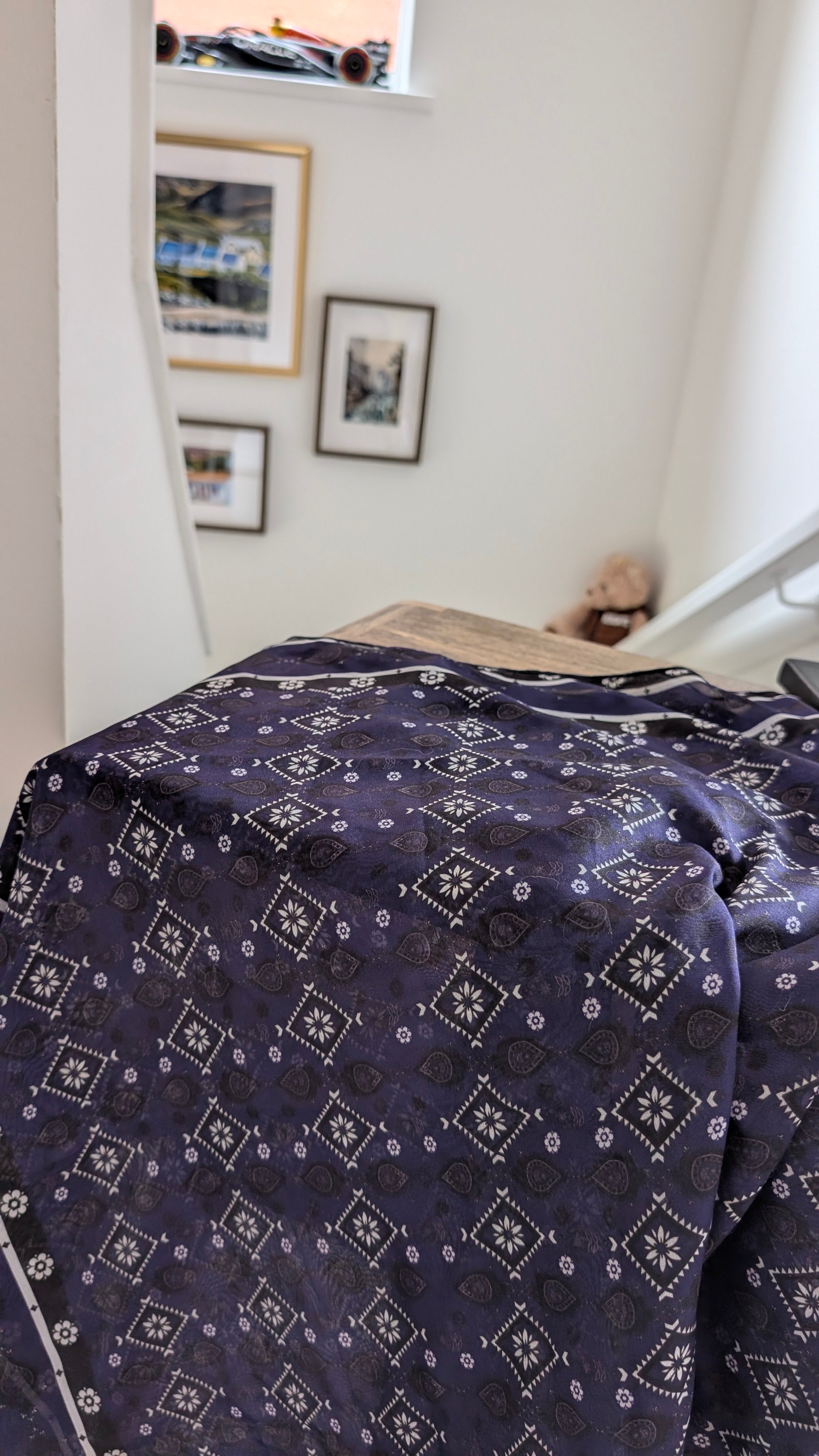 Handcrafted Sindhi Ajrak Block-Print Scarf / Shawl Blue