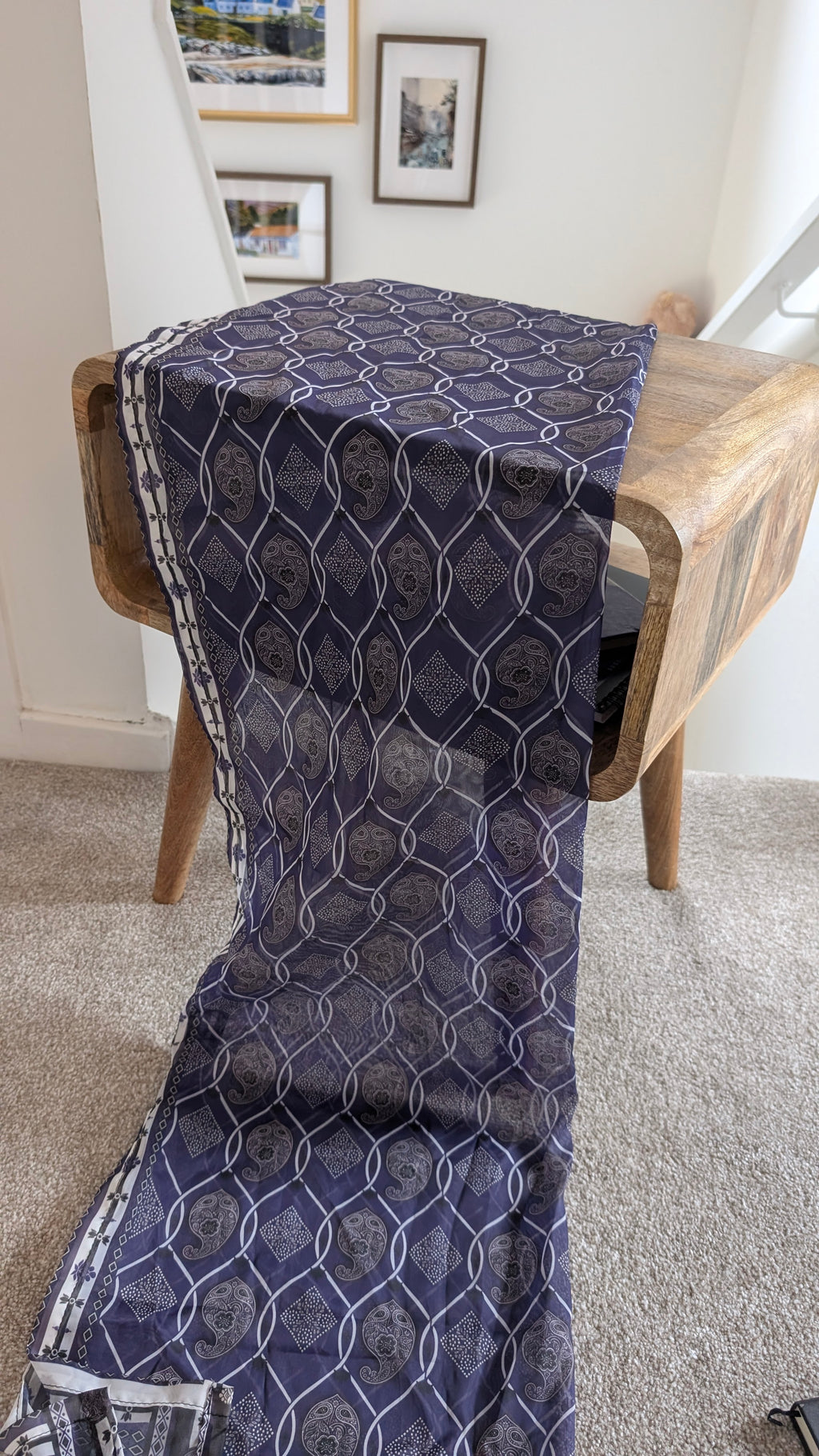 Handcrafted Sindhi Ajrak Block-Print Scarf / Shawl