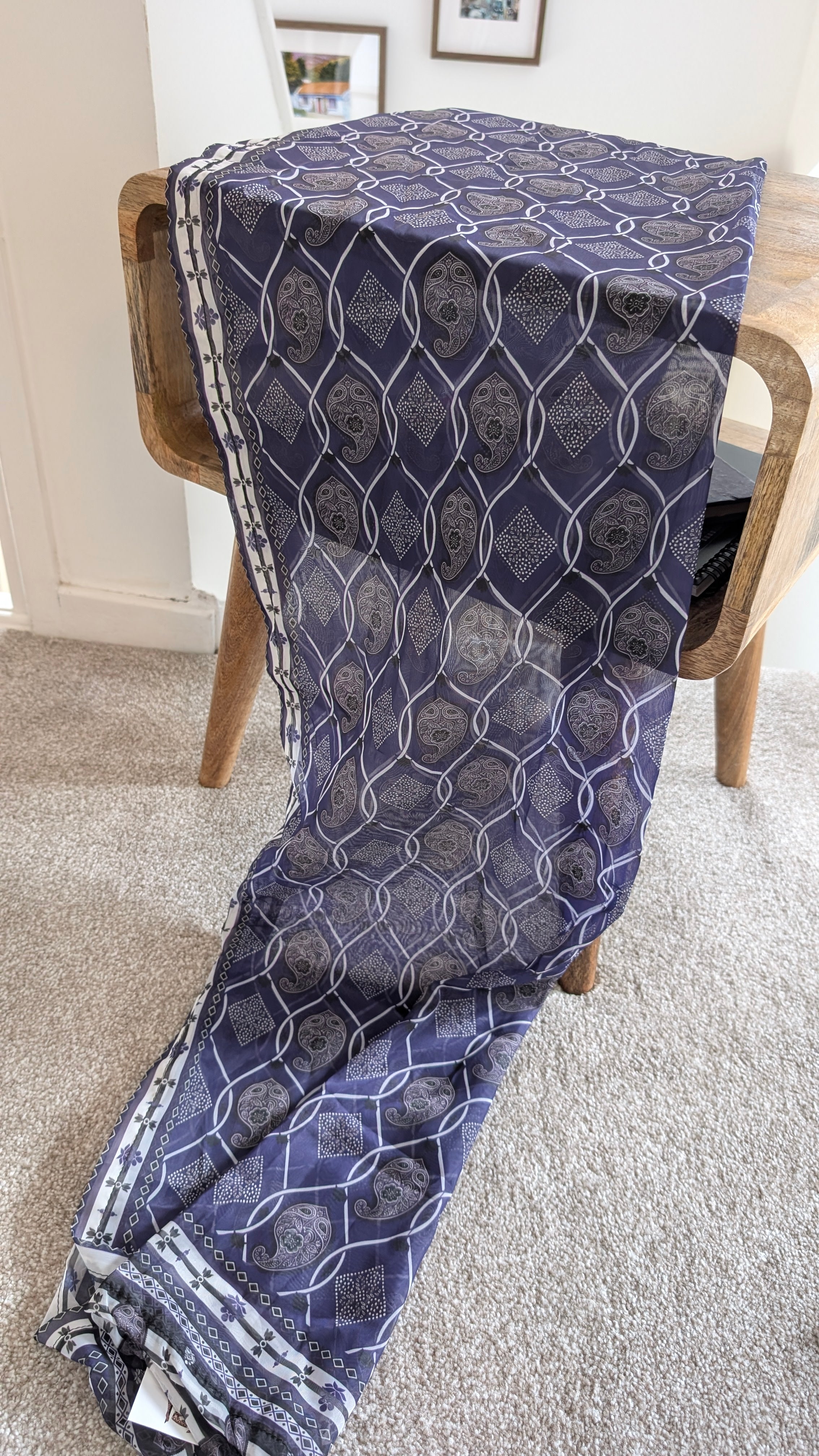Handcrafted Sindhi Ajrak Block-Print Scarf / Shawl