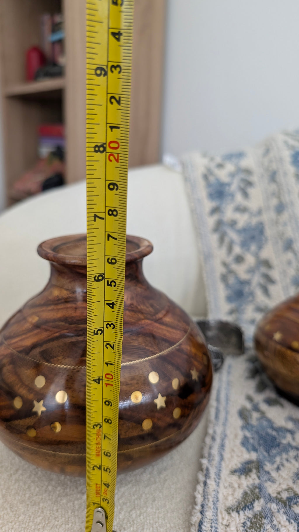 Hand-Turned Silanwali Wooden Vase Set (3-Piece) - Bras Inlay