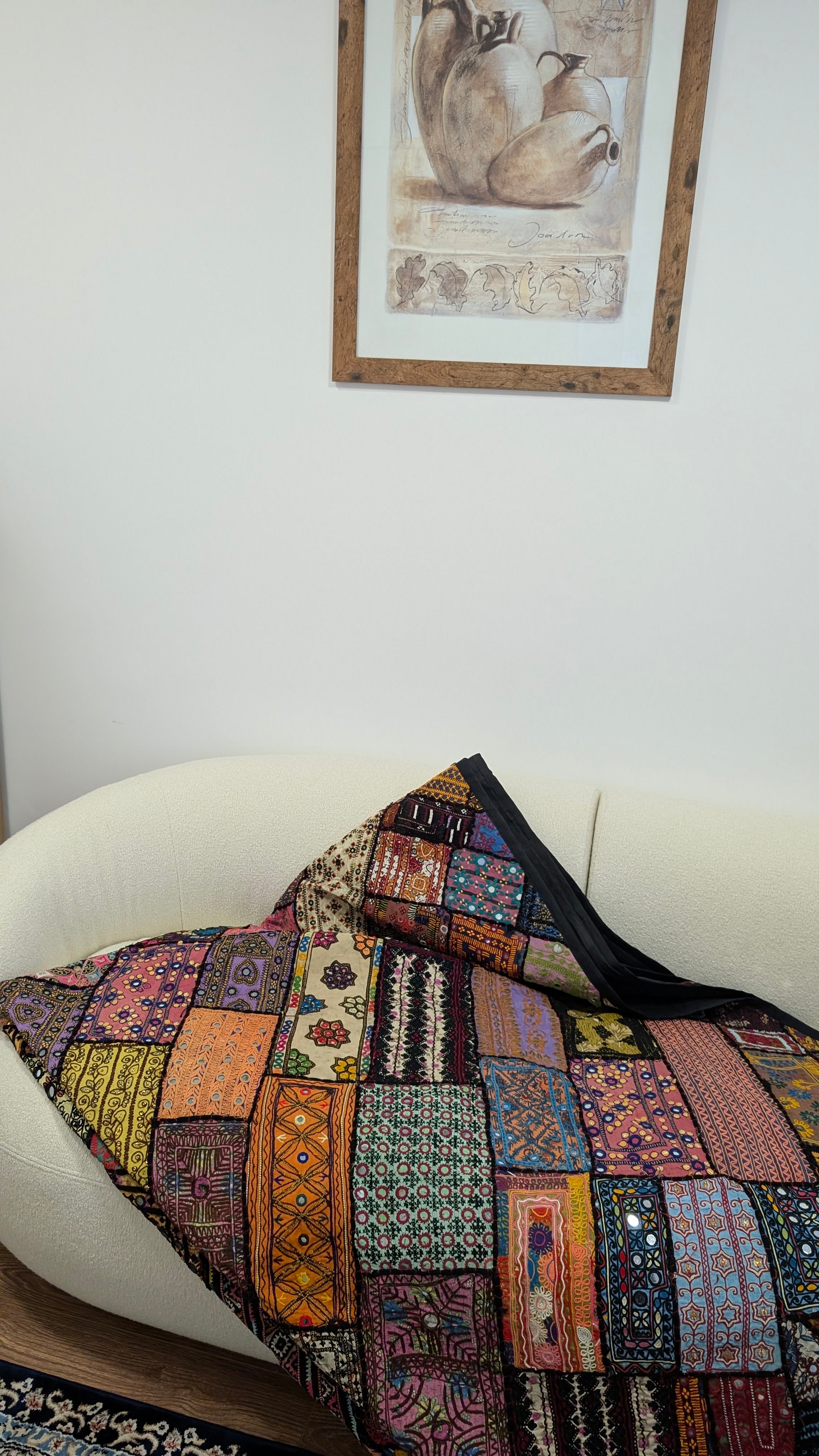 Handmade Sindhi Artisan Patchwork Tapestry/Wall Hanging / Rug / Throw (98" x 78")