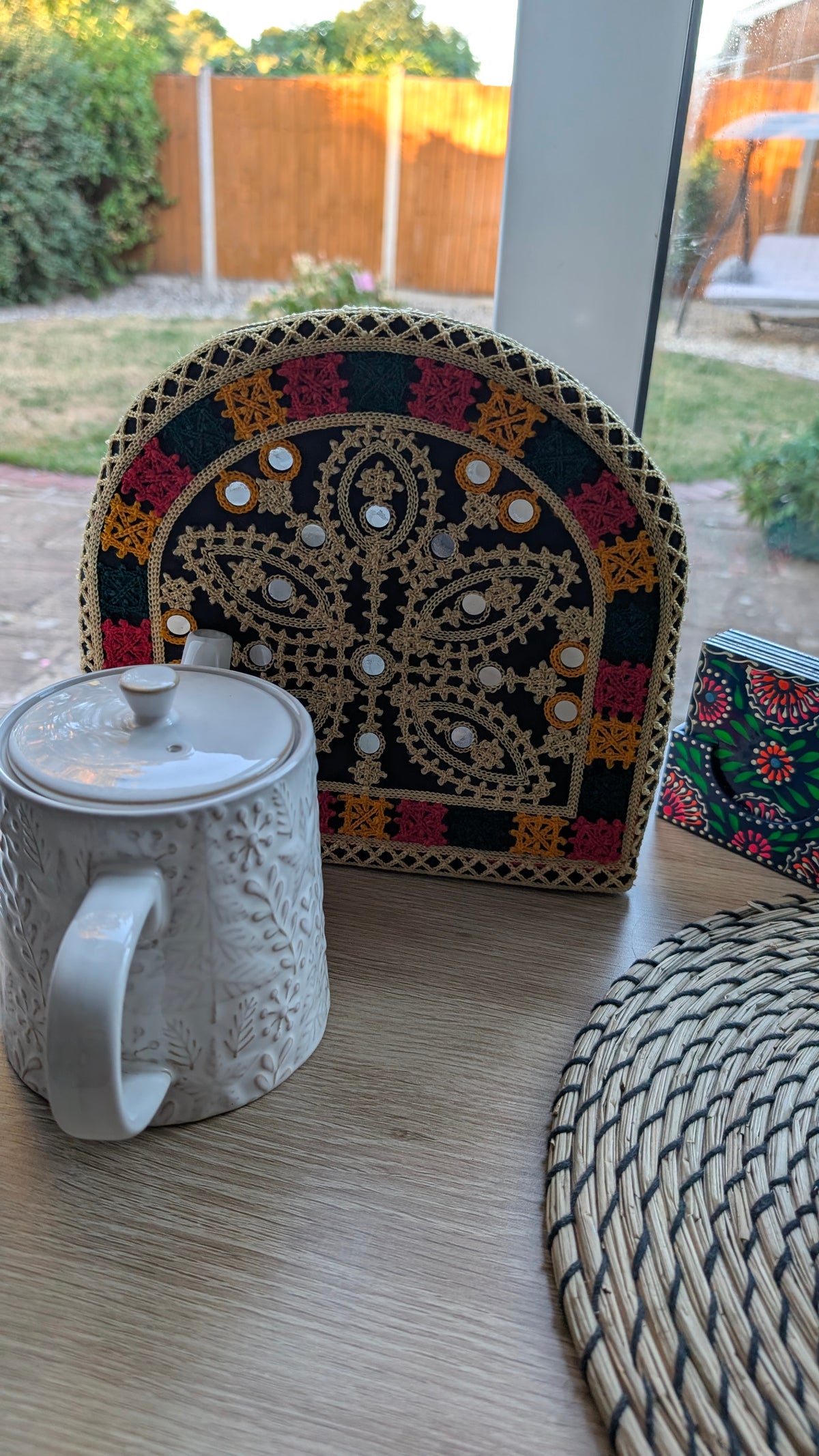 Handmade Sindhi Embroidered Tea Cosy | Traditional Teapot Cover