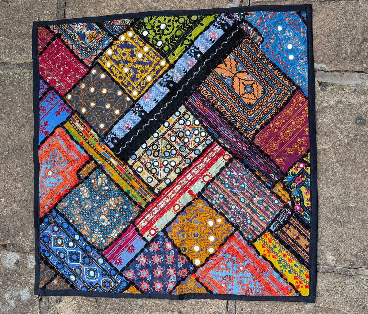 Handmade Sindhi Patchwork Decor Traditional SingleTapestry  27" x 27"