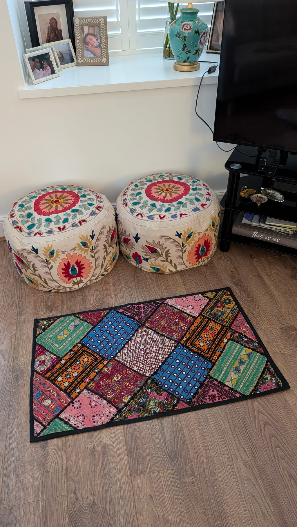 Handmade Sindhi Patchwork Decor | Traditional Multi-Color Work Tapestry 35" x 22"