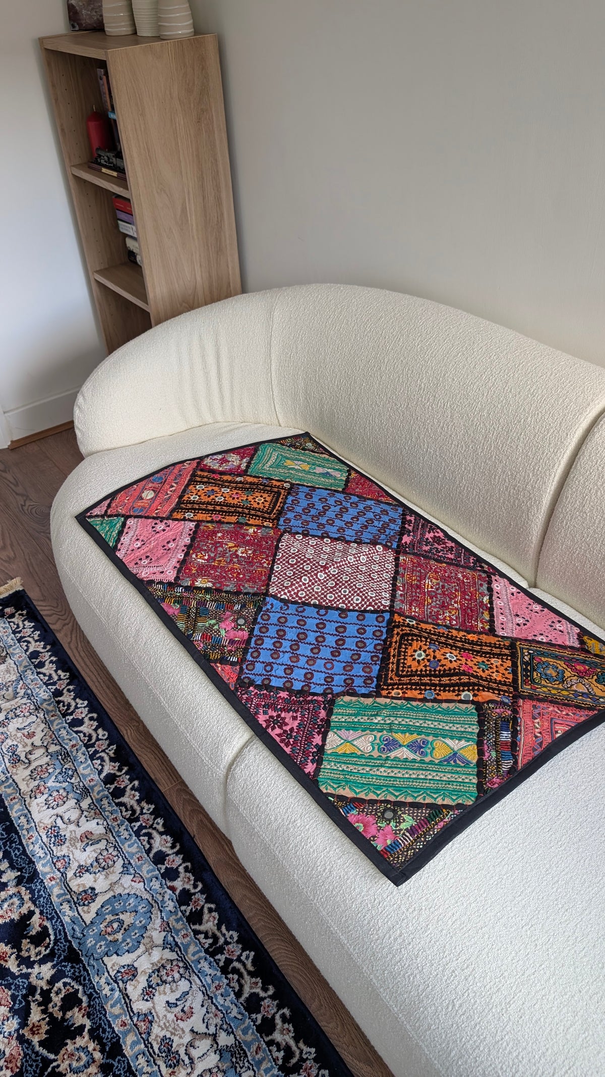 Handmade Sindhi Patchwork Decor | Traditional Multi-Color Work Tapestry 35" x 22"