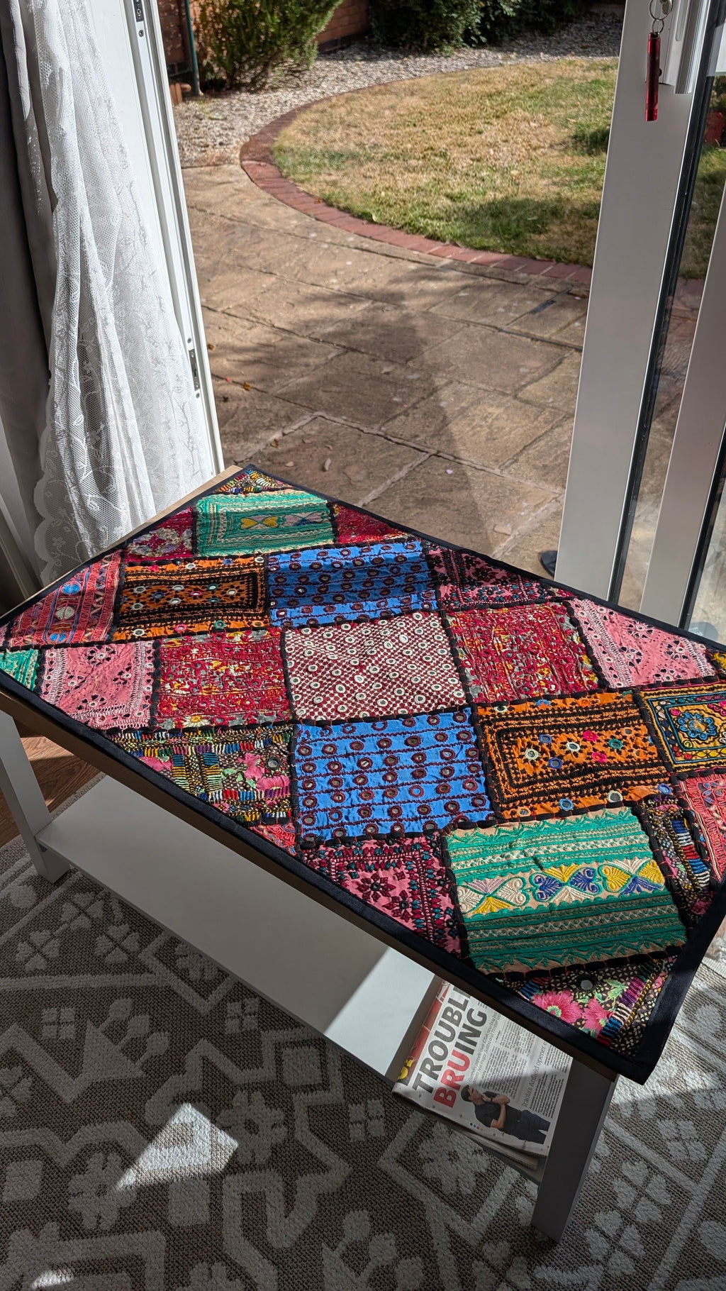 Handmade Sindhi Patchwork Decor | Traditional Multi-Color Work Tapestry 35" x 22"