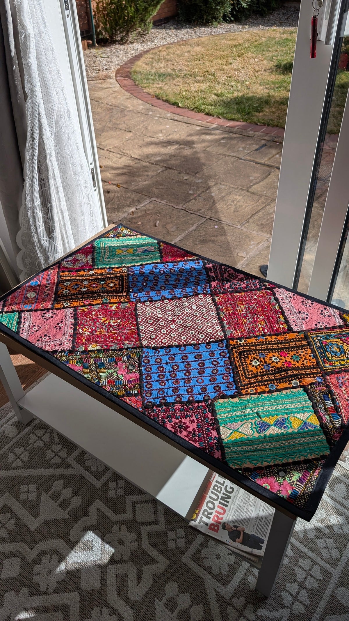 Handmade Sindhi Patchwork Decor | Traditional Multi-Color Work Tapestry 35" x 22"
