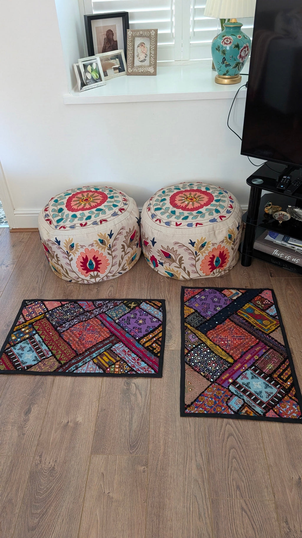 Handcrafted Sindhi Patchwork Wall Hanging 17" x 27" Vibrant Tapestry - Single