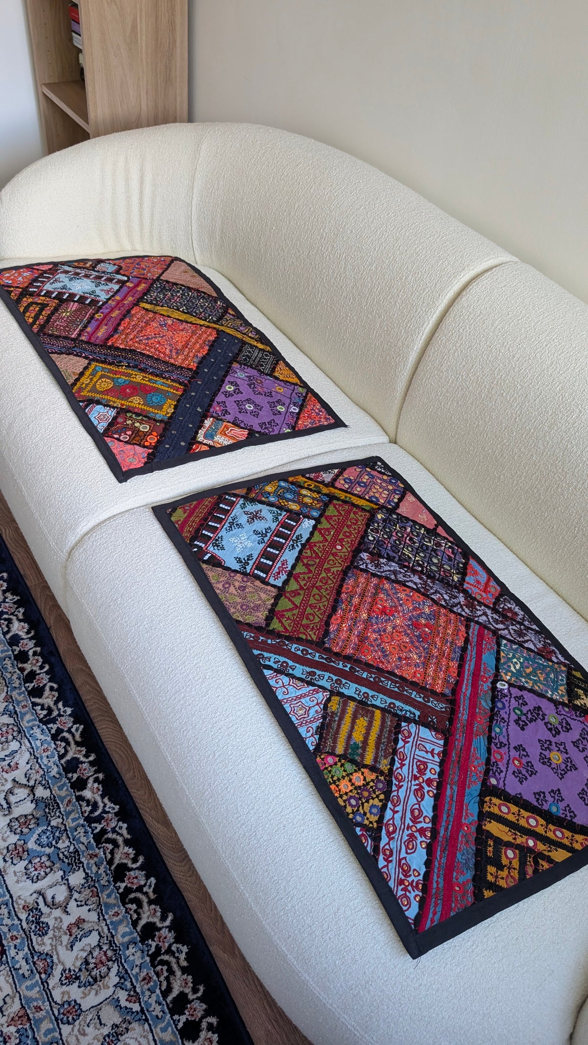 Handcrafted Sindhi Patchwork Wall & Accent Decor Vibrant Tapestry 17x 27" Single