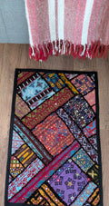 Handcrafted Sindhi Patchwork Wall Hanging 17" x 27" Vibrant Tapestry - Single