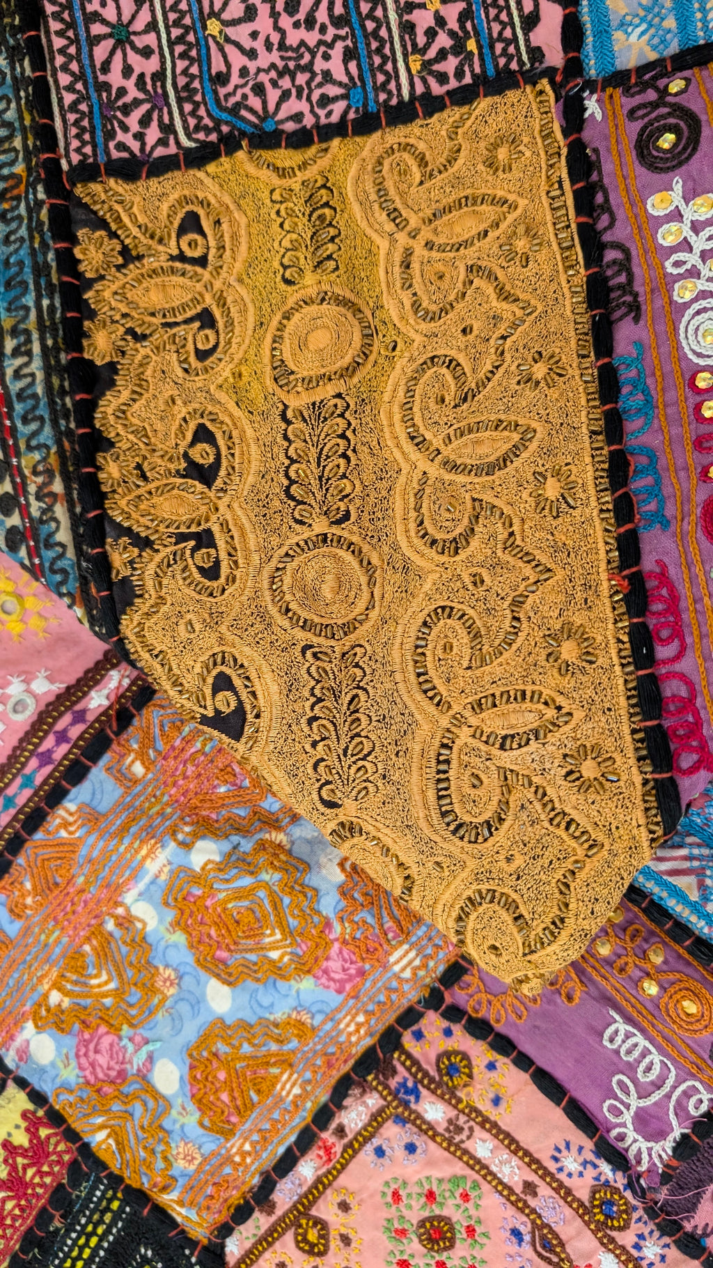 Handcrafted Sindhi Patchwork Tapestry & Area Rug | 80" x 100" Bohemian Decor