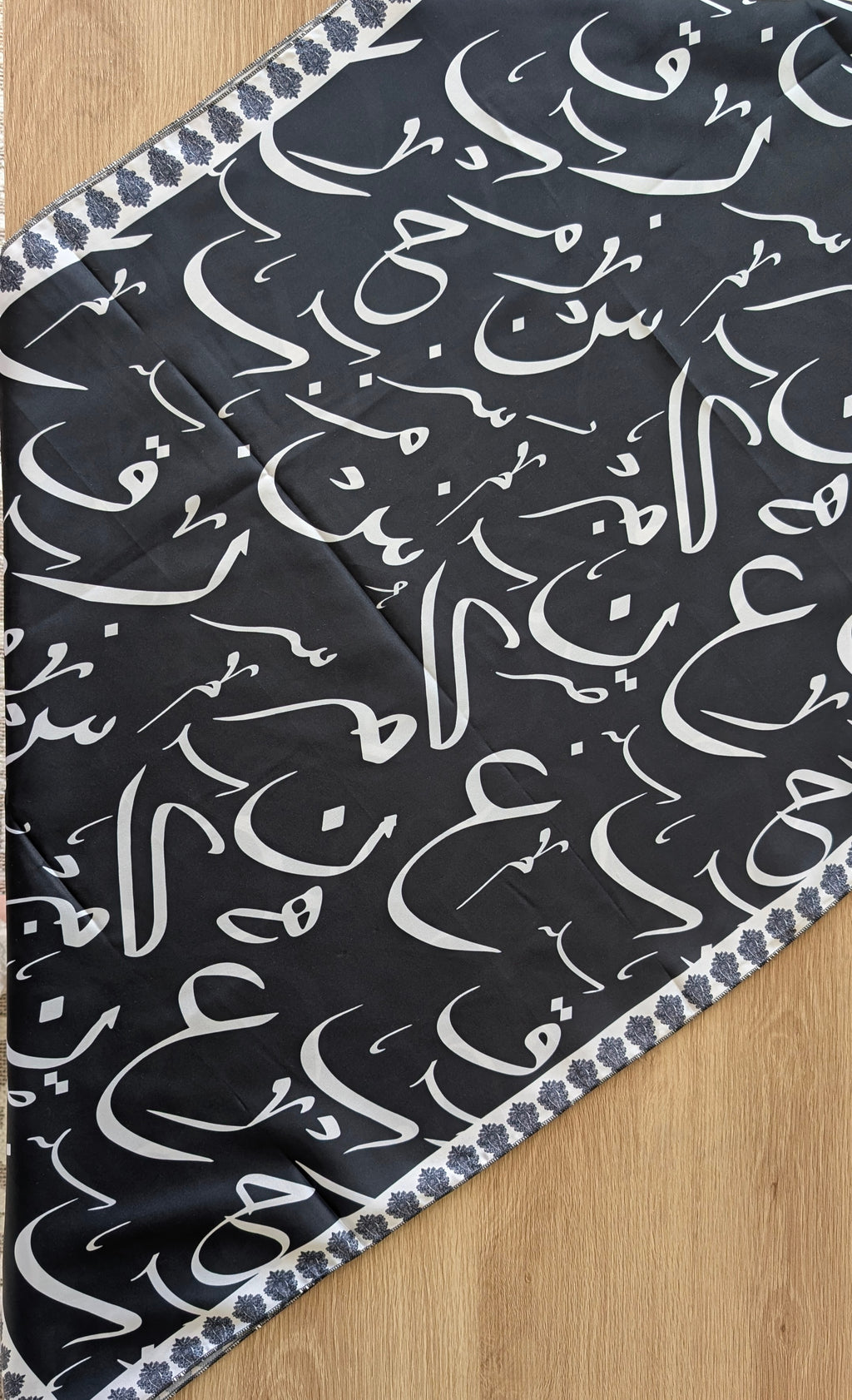 The Calligrapher's Stole – Shot Silk Traditional Screen-Printed Scarf (24" x 72")