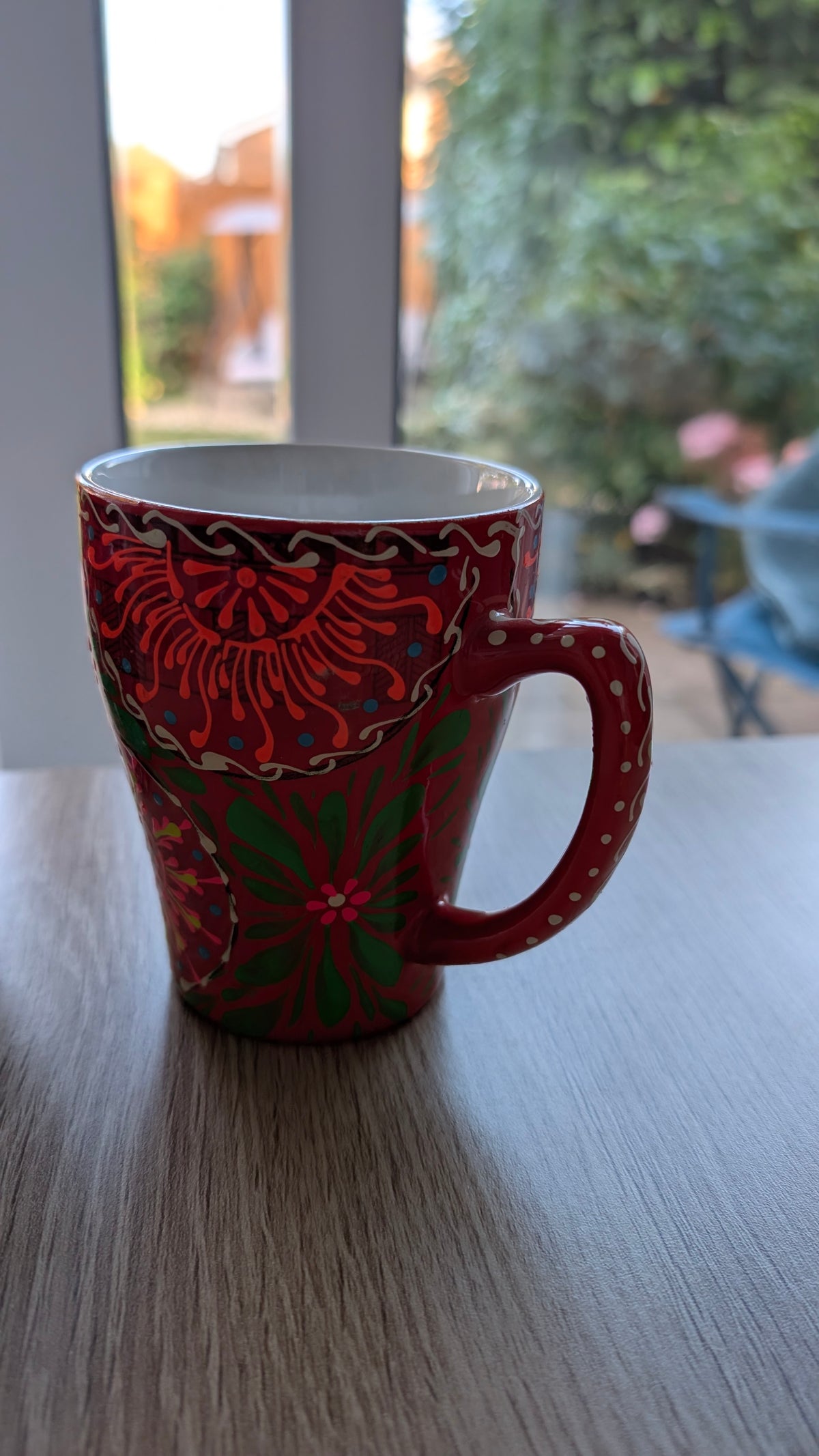 Hand-Painted Sindhi Ceramic Coffee & Tea Mug | Vibrant Floral Bohemian Drinkware (set of 2)