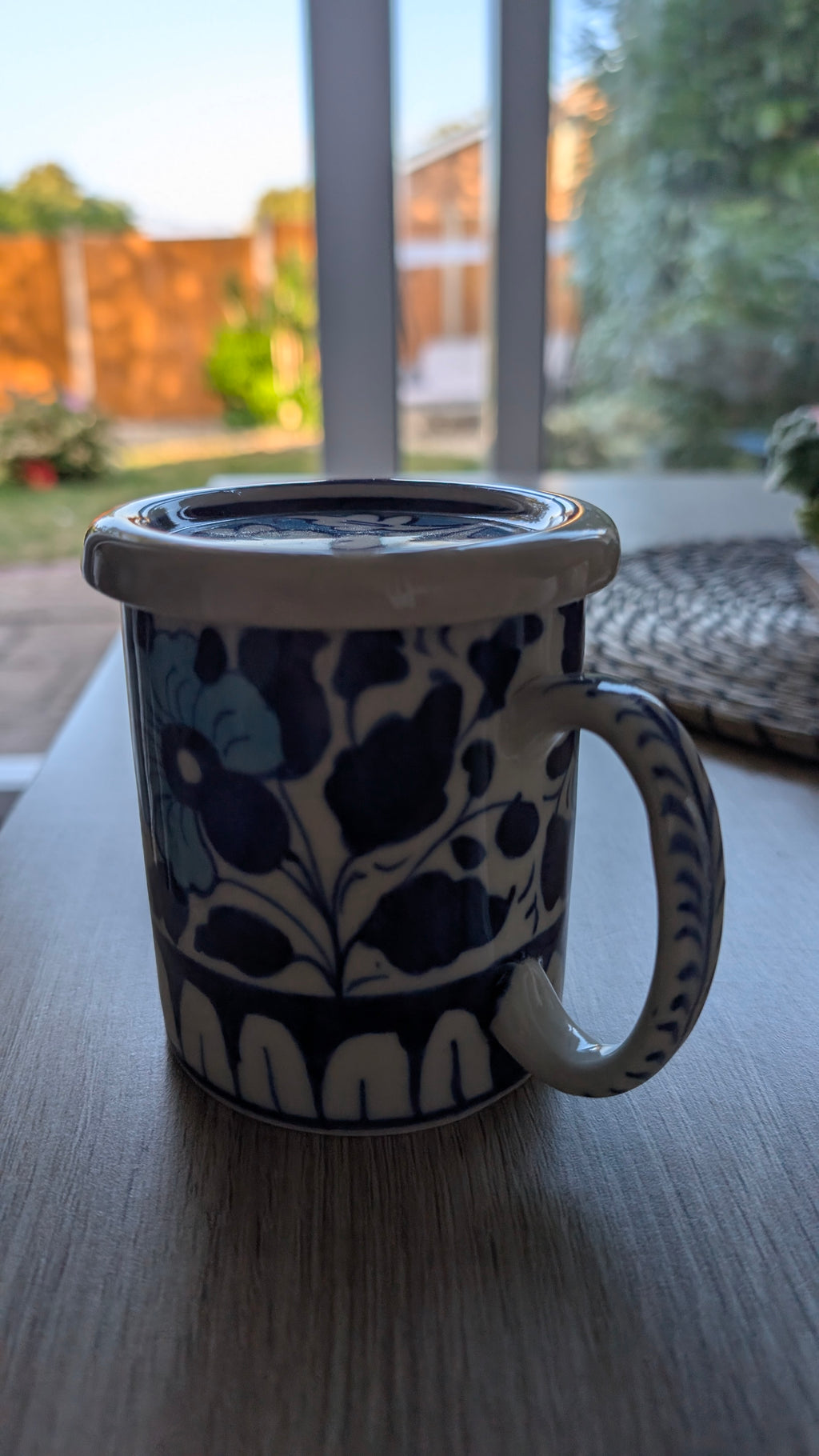 Handcrafted Multani Ceramic Mug with Lid | 4" Traditional Coffee & Tea Cup