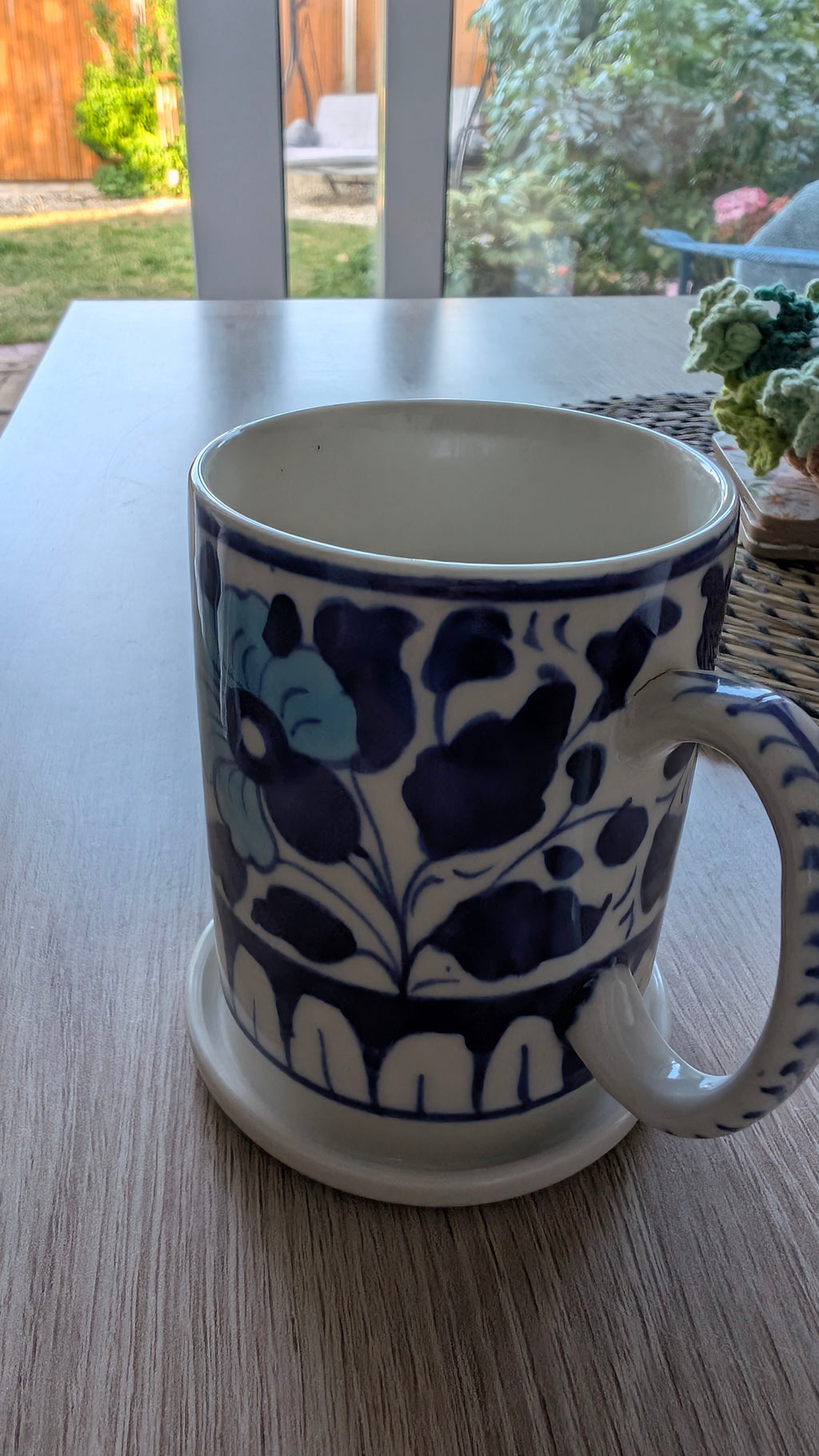 Handcrafted Multani Ceramic Mug with Lid | 4" Traditional Coffee & Tea Cup