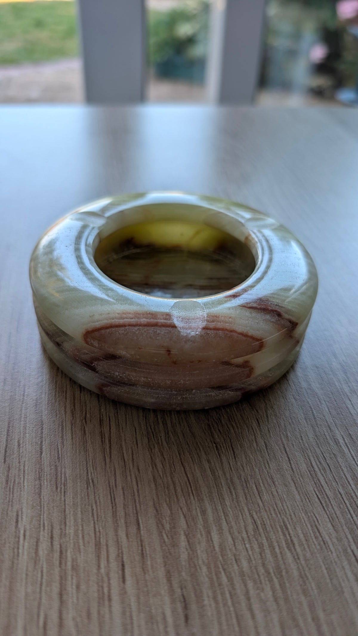 Handcrafted Onyx Stone Ashtray & Catchall Dish | 5" Natural Mineral Decor