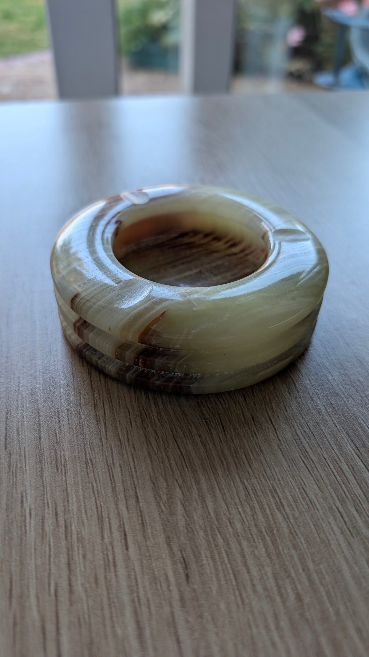 Handcrafted Onyx Stone Ashtray & Catchall Dish | 5" Natural Mineral Decor