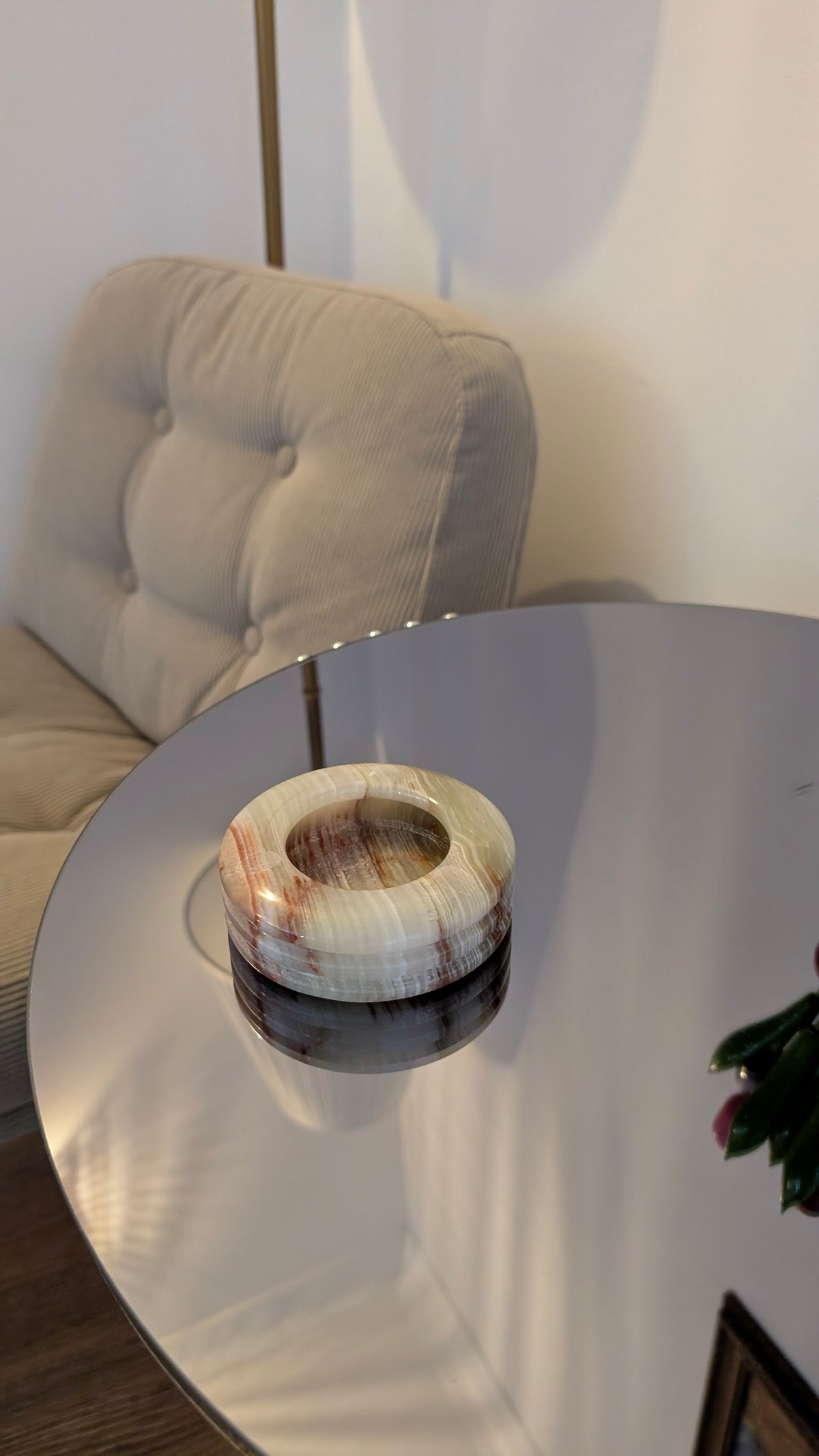 Handcrafted Onyx Stone Ashtray & Catchall Dish | 5" Natural Mineral Decor