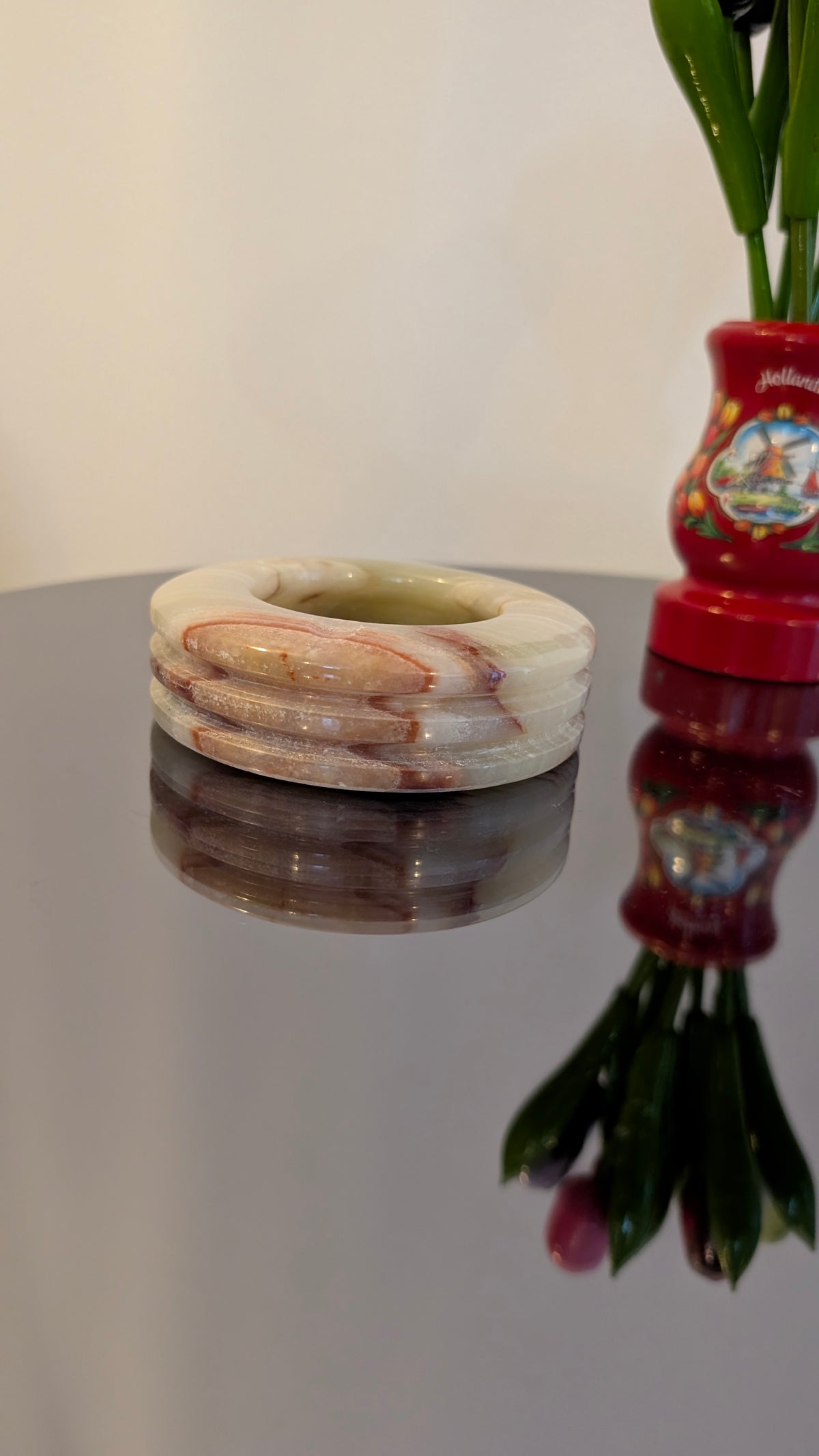 Handcrafted Onyx Stone Ashtray & Catchall Dish | 5" Natural Mineral Decor